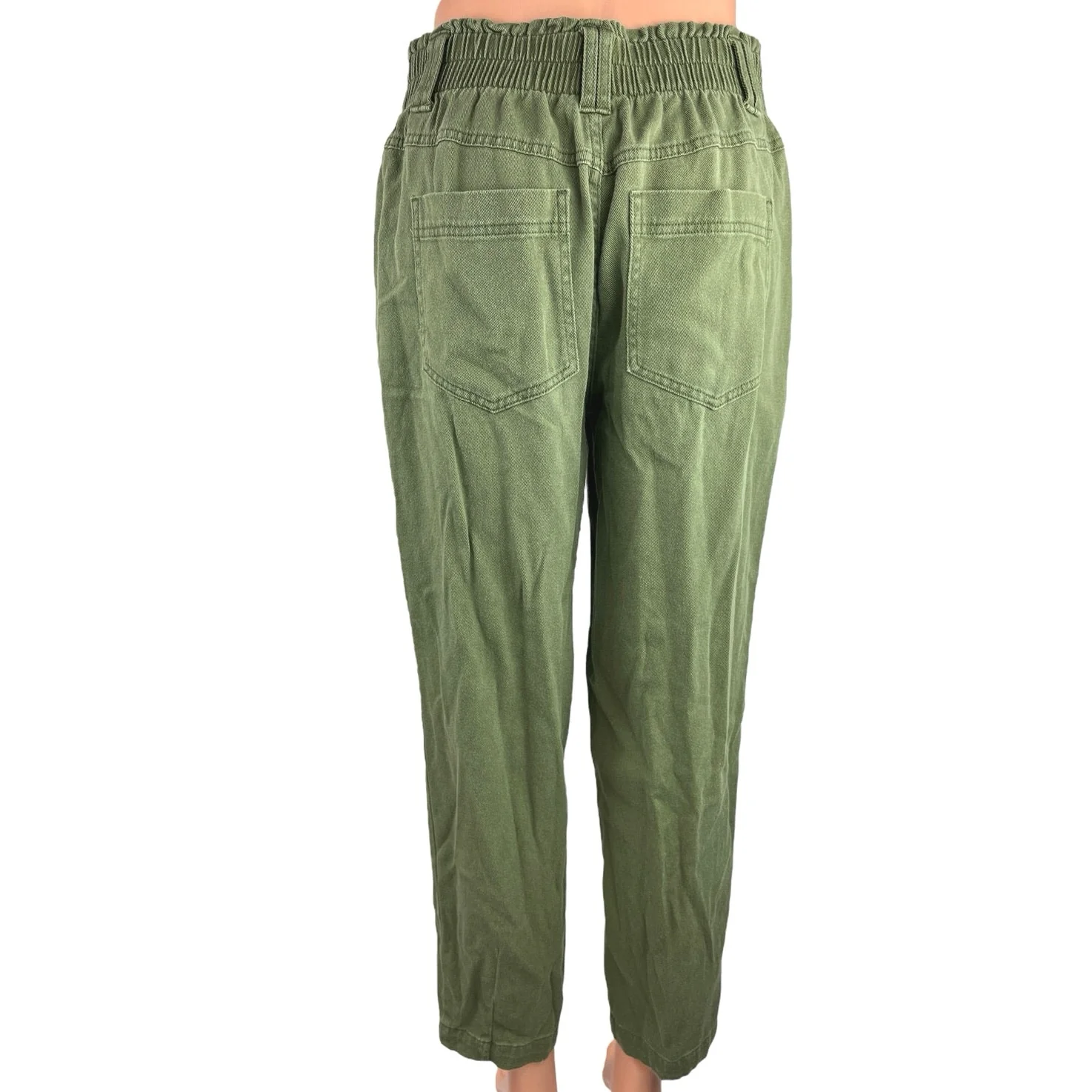 Knox Rose Green High Rise Button Fly Cropped Straight Leg Casual Pants Size XS - Image 3