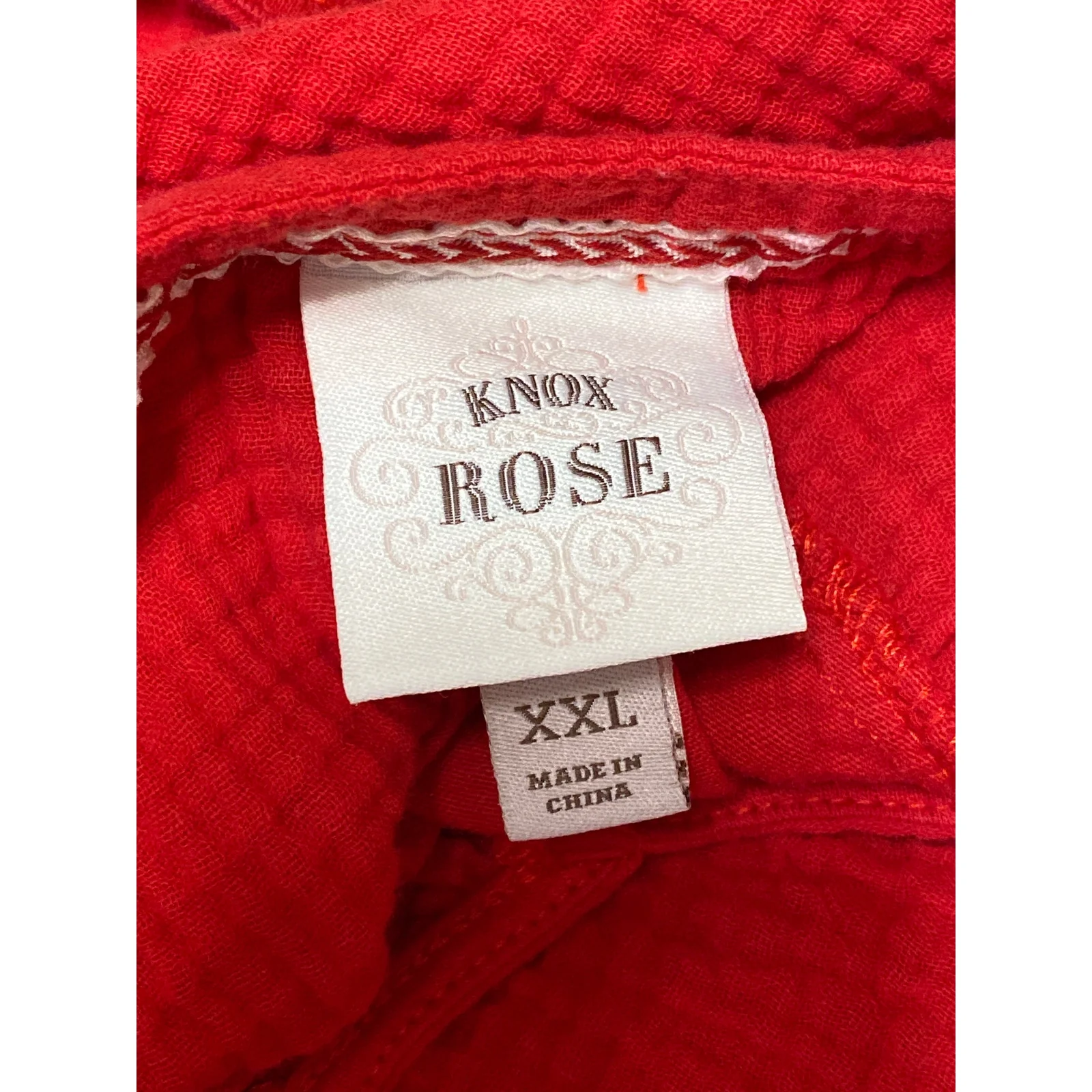 Knox Rose Women's Red Sleeveless Floral Cotton Gauze Crop Blouse Tank Top Sz XXL - Image 5