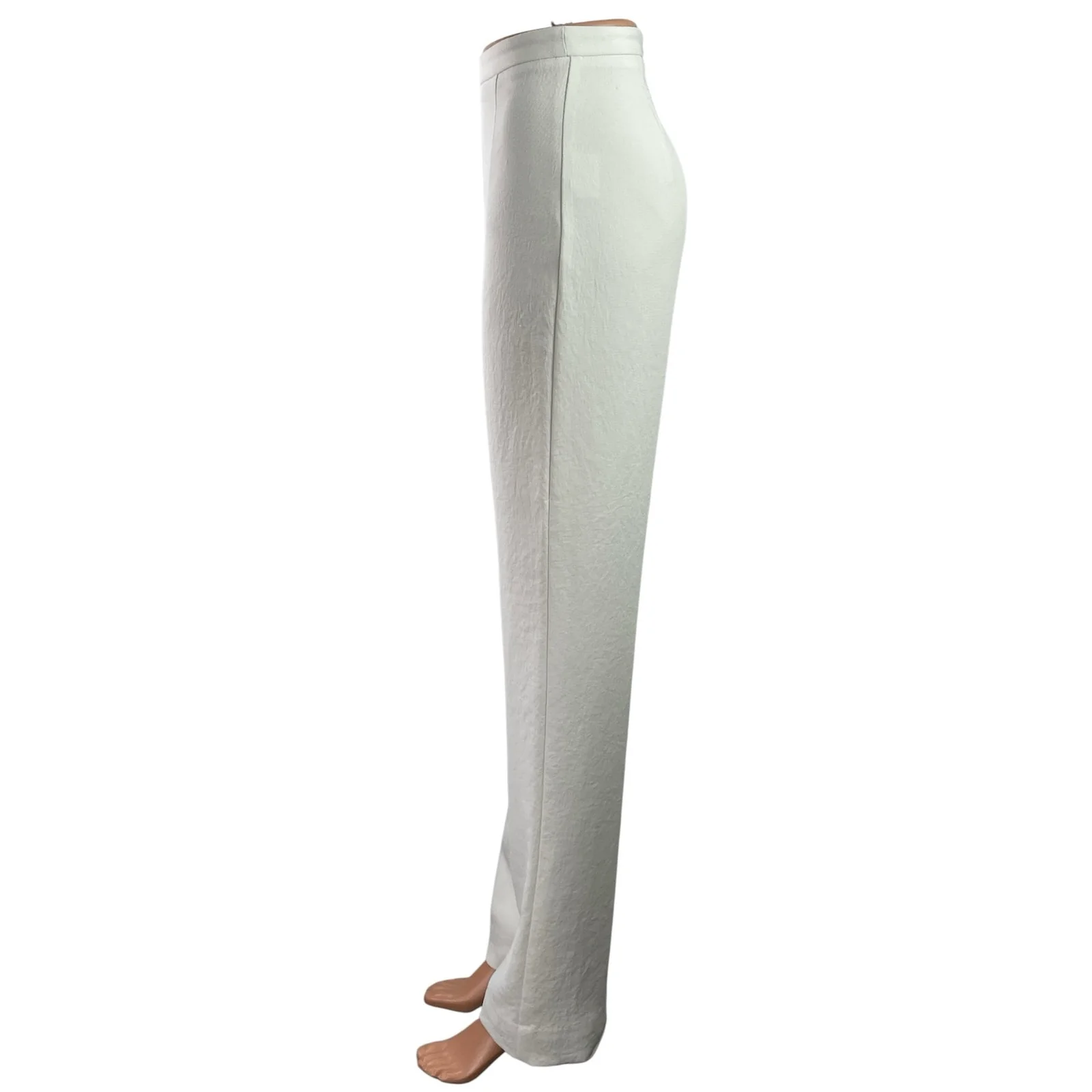 Kookai Oyster Tailored Women White High Rise Straight Leg Trousers Pants Size 34 - Image 2