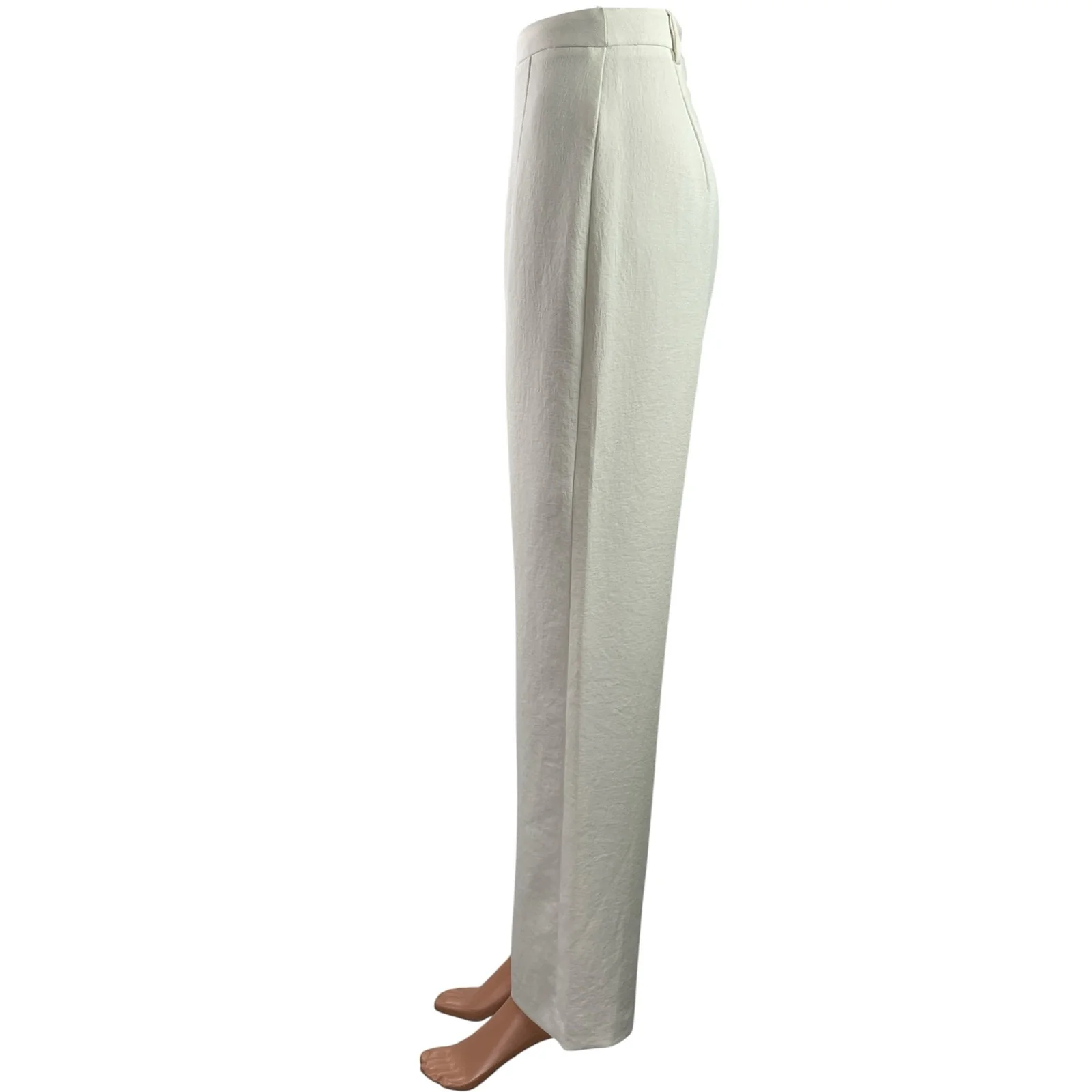 Kookai Womens White Pleated High Waist Straight Wide Leg Trousers Dress Pants 36 - Image 2