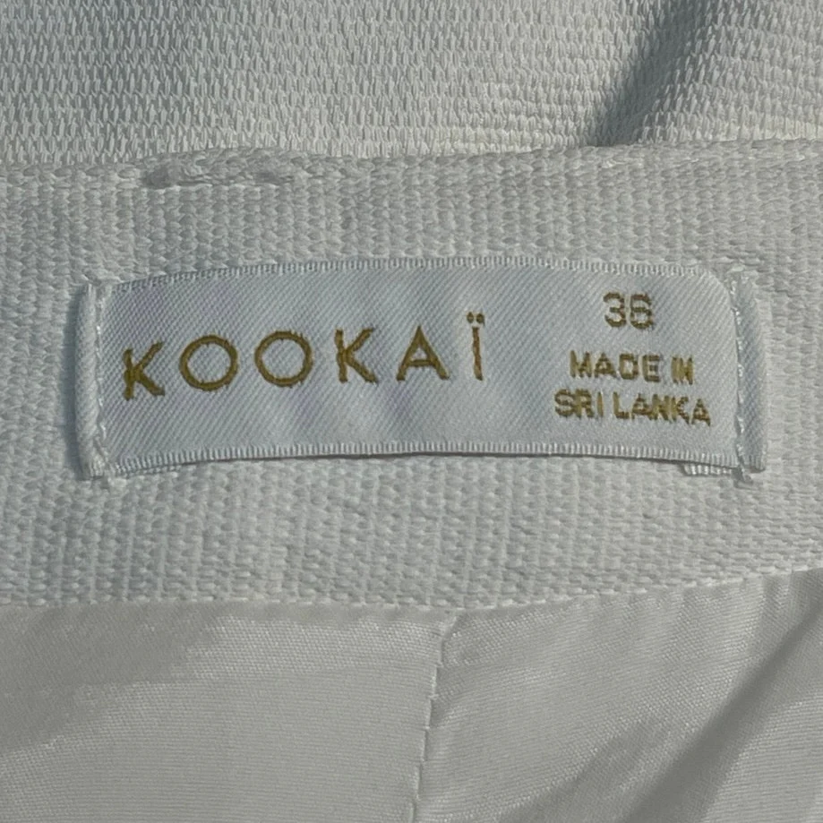Kookai Womens White Pleated High Waist Straight Wide Leg Trousers Dress Pants 36 - Image 4