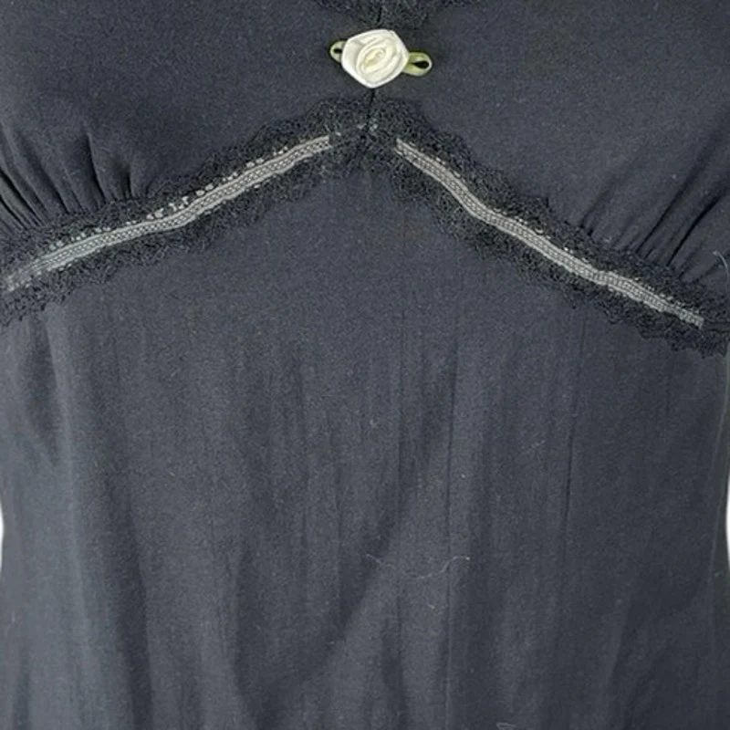 L.A. Hearts Black Lace Sleeveless V Neck Cami Camisole Slit Midi Slip Dress Sz S - Image 4