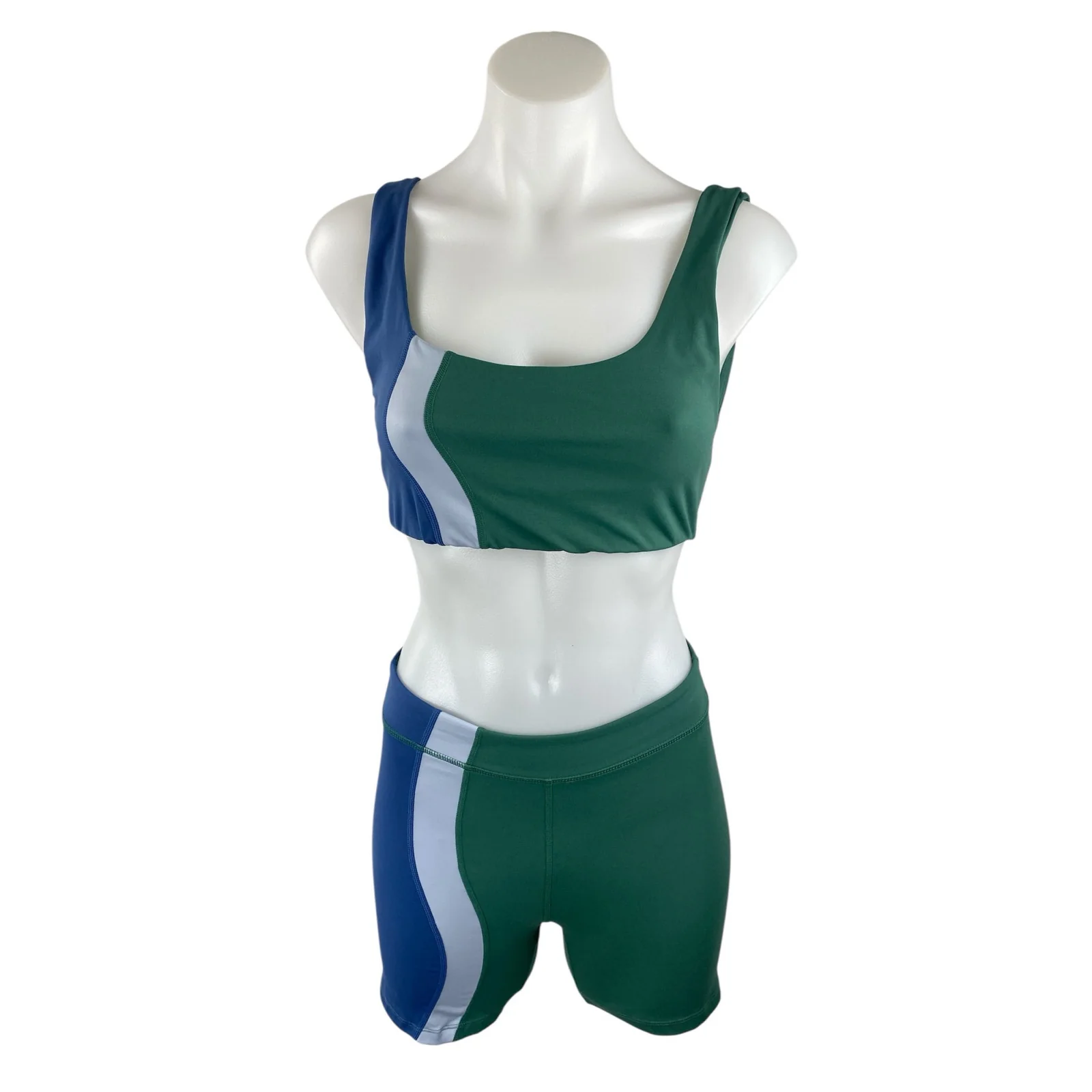 L Space Make Waves Color Block Sleeveless Yoga Workout Athletic Activewear Set S