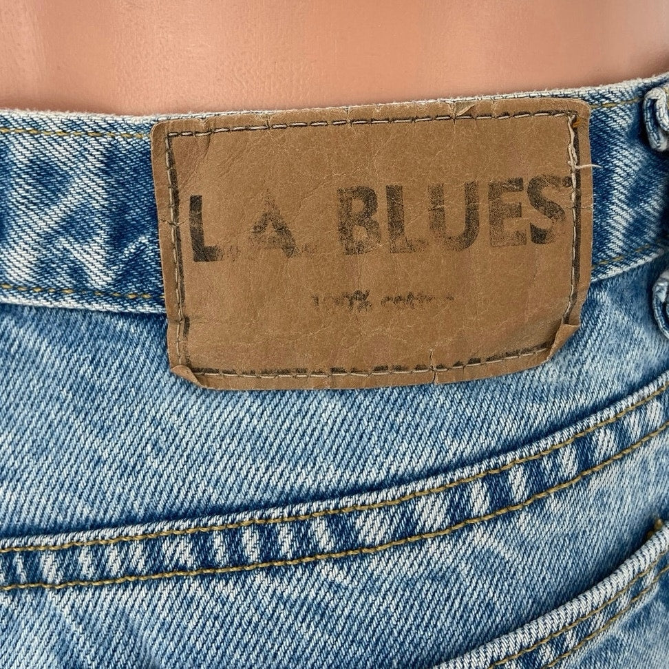 LA Blues Cotton Light Wash Classic Fit High Rise Straight Cropped Jeans Size 12P - Image 4