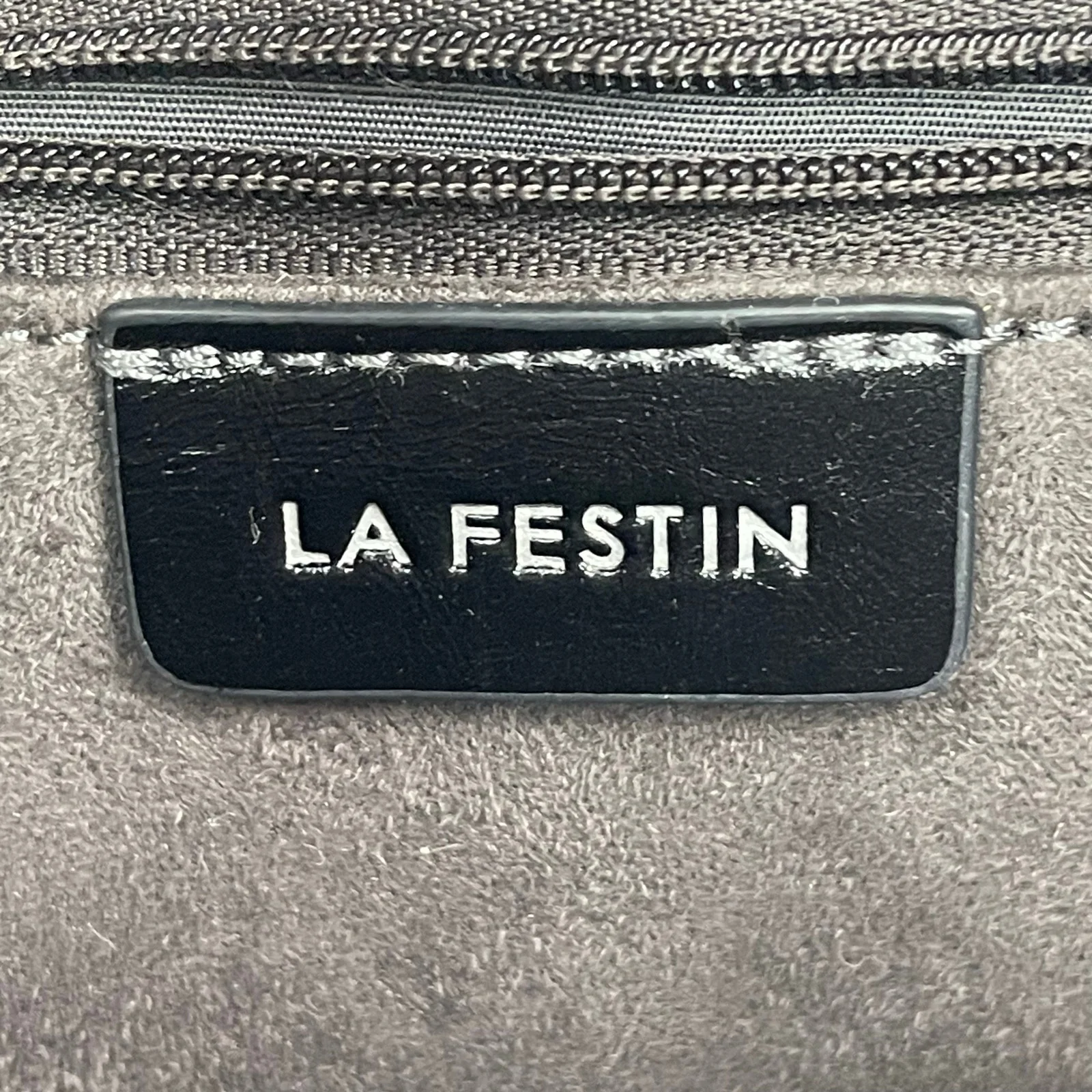 La Festin Black Leather Buckle Shoulder Crossbody Hobo Crescent Purse Handbag OS - Image 6