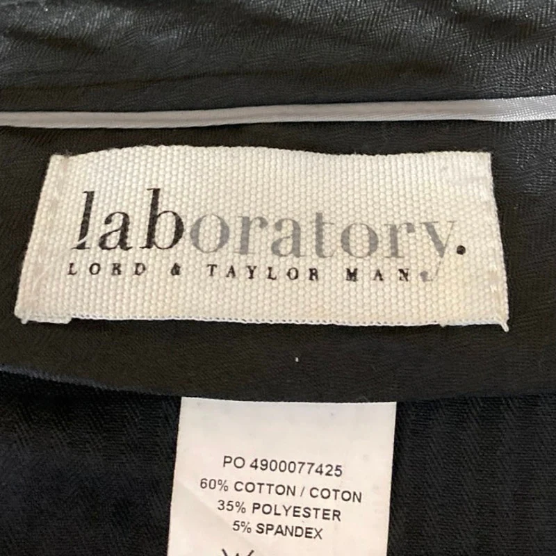 Laboratory Lord & Taylor Men's Black Straight Skinny Trousers Dress Pants Sz 36 - Image 4