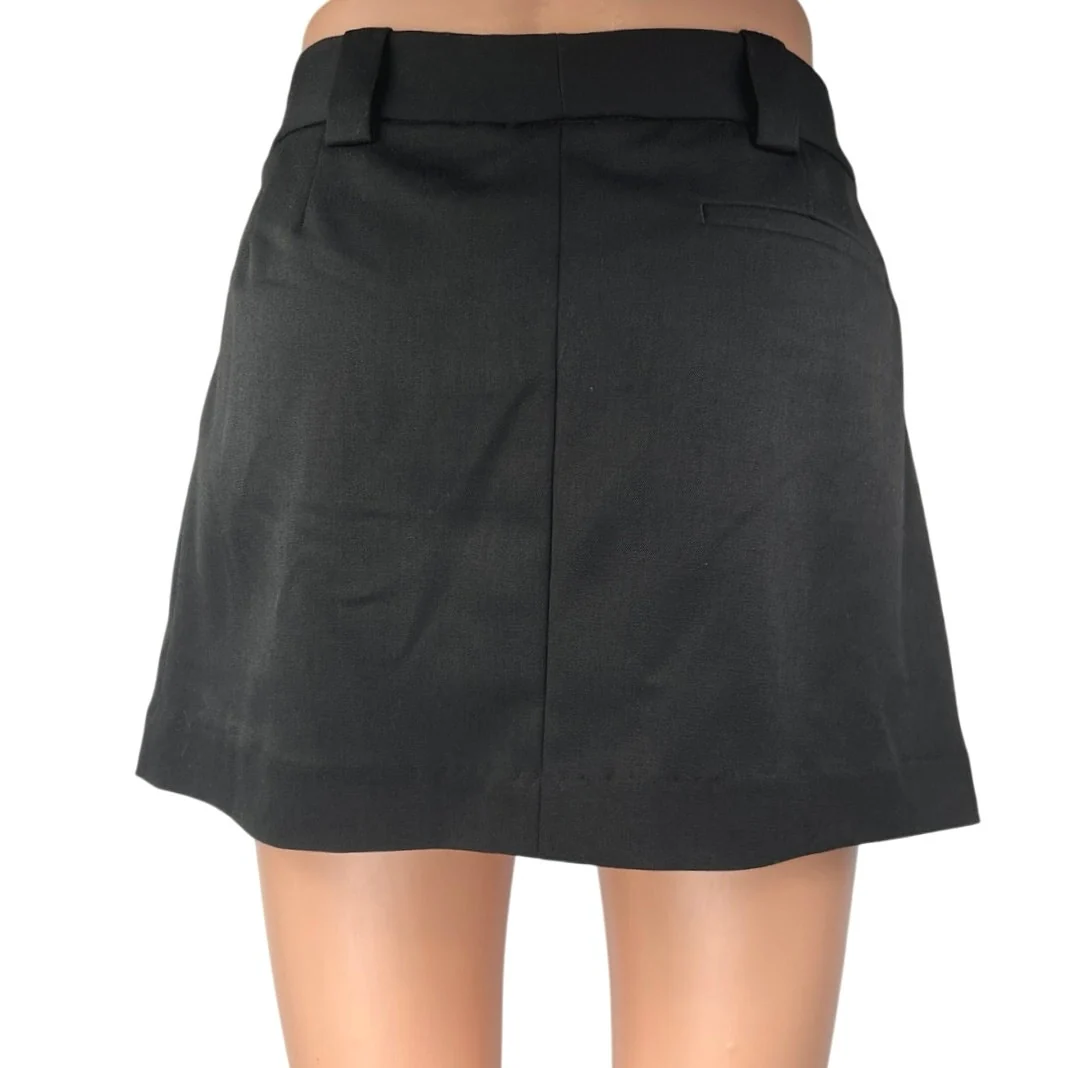 L'Academie Bella Women's Black Pleated High Waist Mini A-Line Flared Skirt Sz M - Image 3