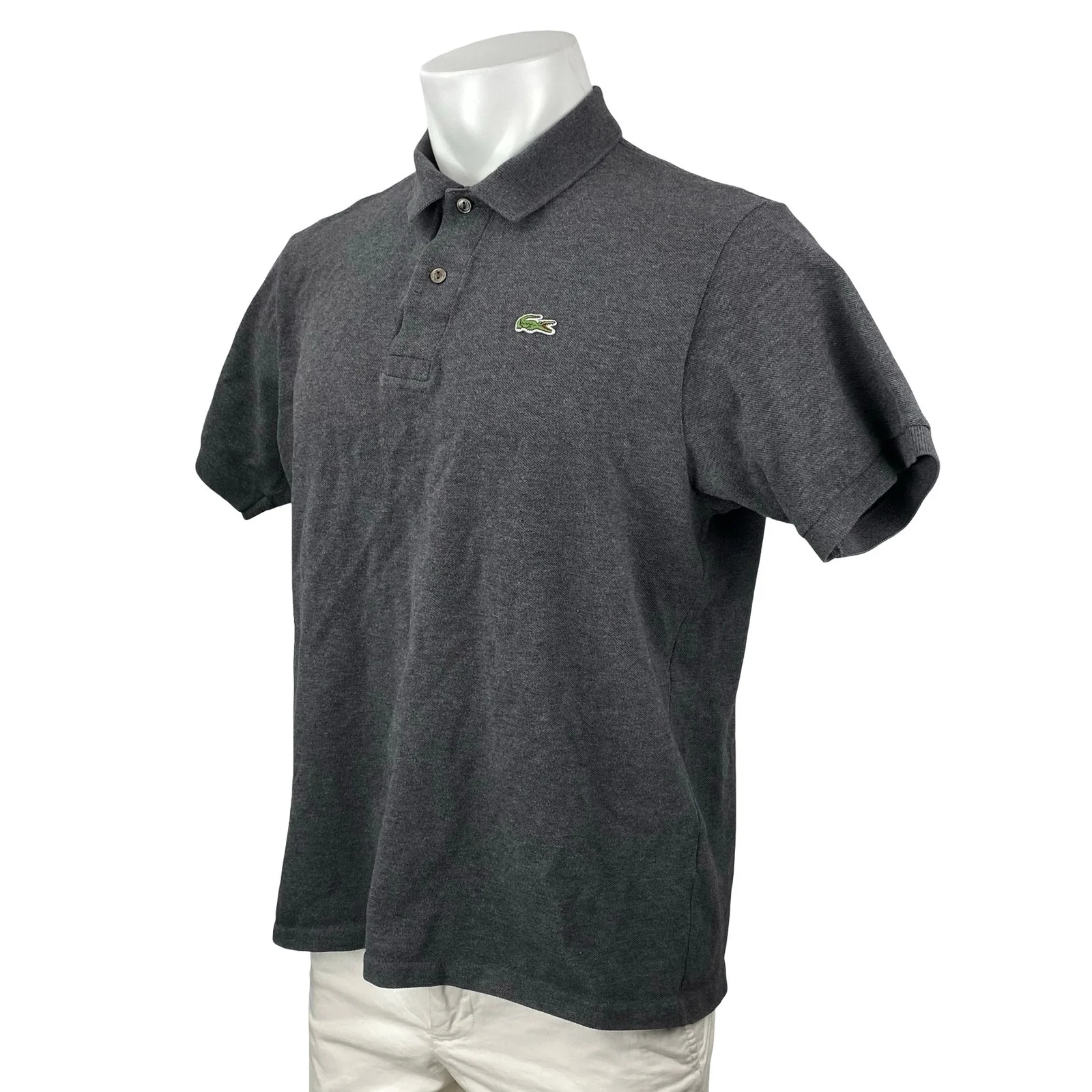 Lacoste Classic Fit Piqué Marl Men's Gray Logo Embroidered Polo Shirt Top Sz XL - Image 2