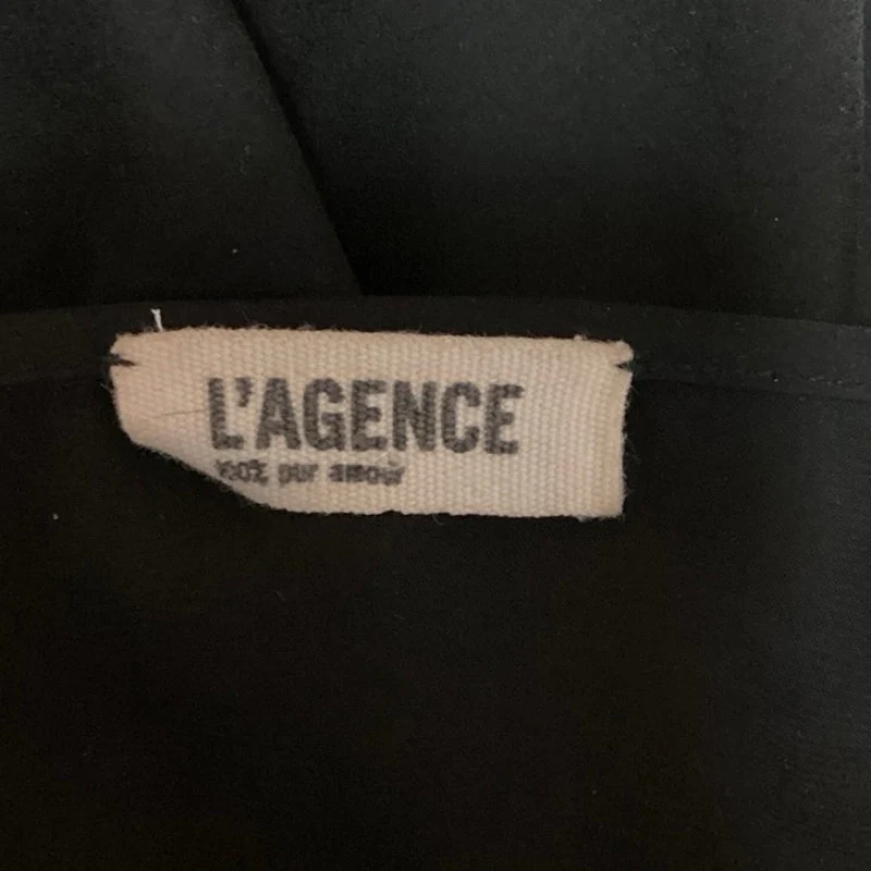 L'Agence Black 100% Silk Chiffon Sleeveless Beaded Embellished Sheer Top Sz XS/S - Image 4