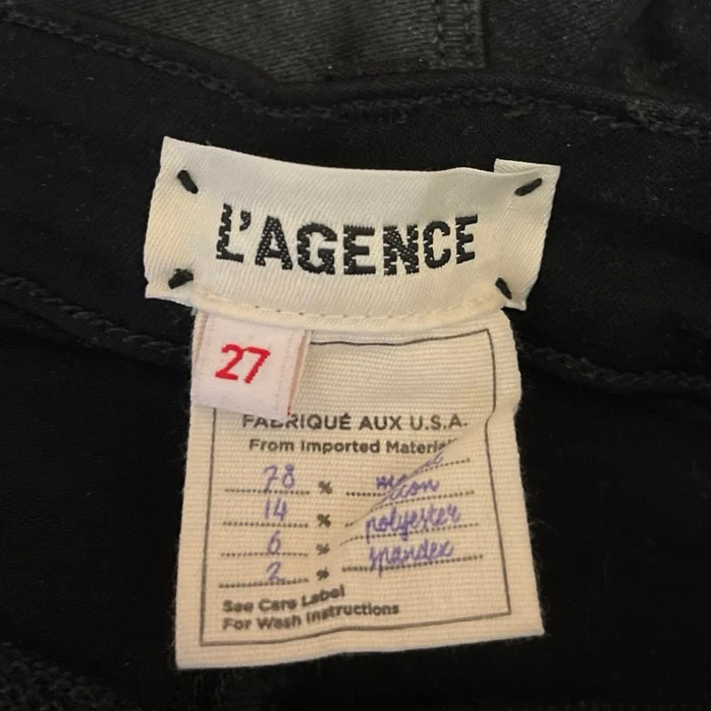 L'agence Women's Black Coated Faux Leather High Waist Skinny Jeans Pants Size 27 - Image 4
