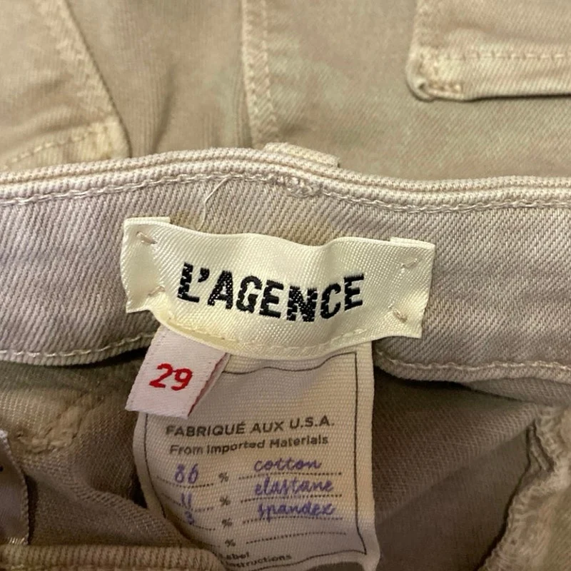 L'agence Women's Cream Beige High Waist Skinny Slim Fit Denim Jeans Pants Sz 29 - Image 4