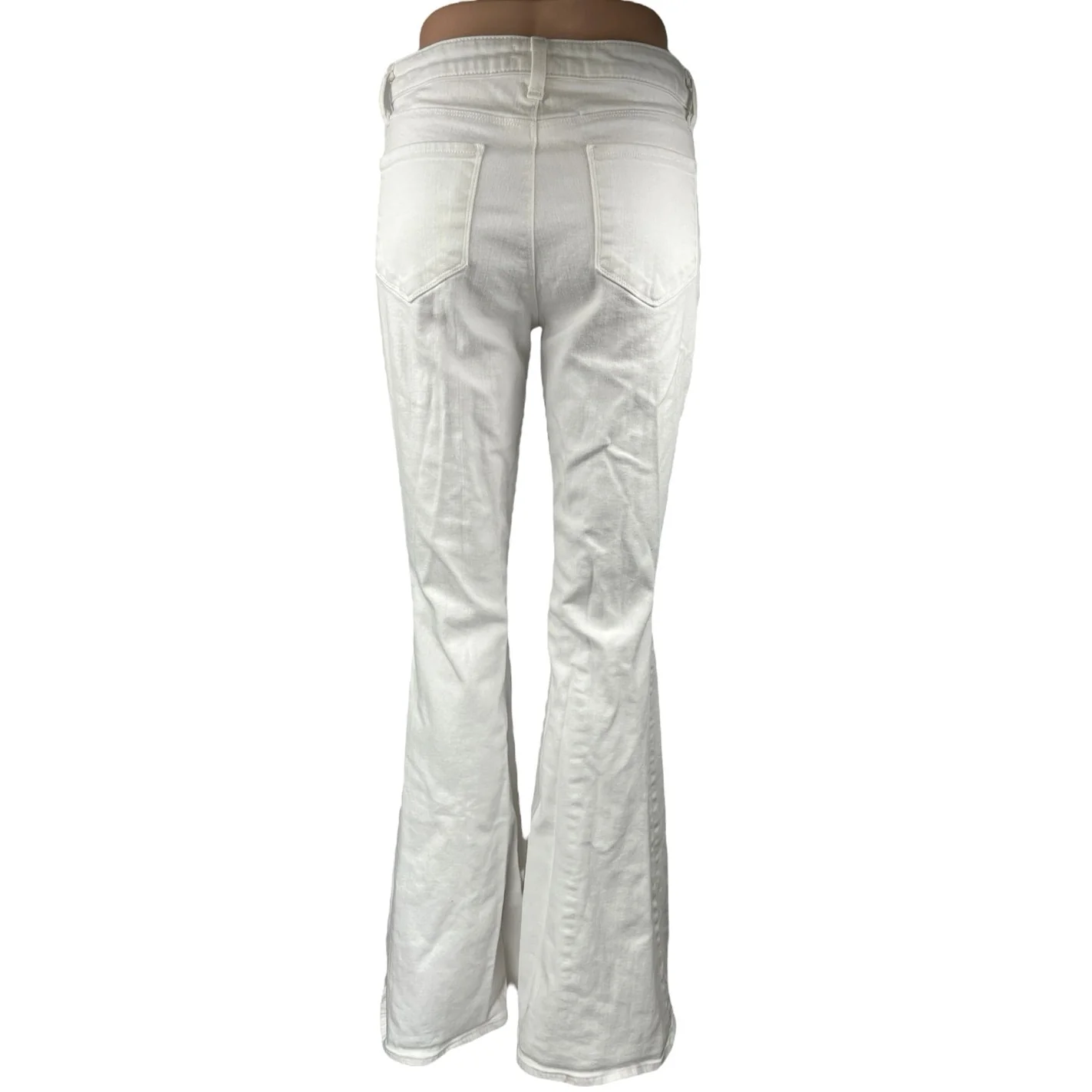 L'Agence Women's White Mid Rise Zipper Bootcut Flared Denim Jeans Pants Size 27 - Image 3