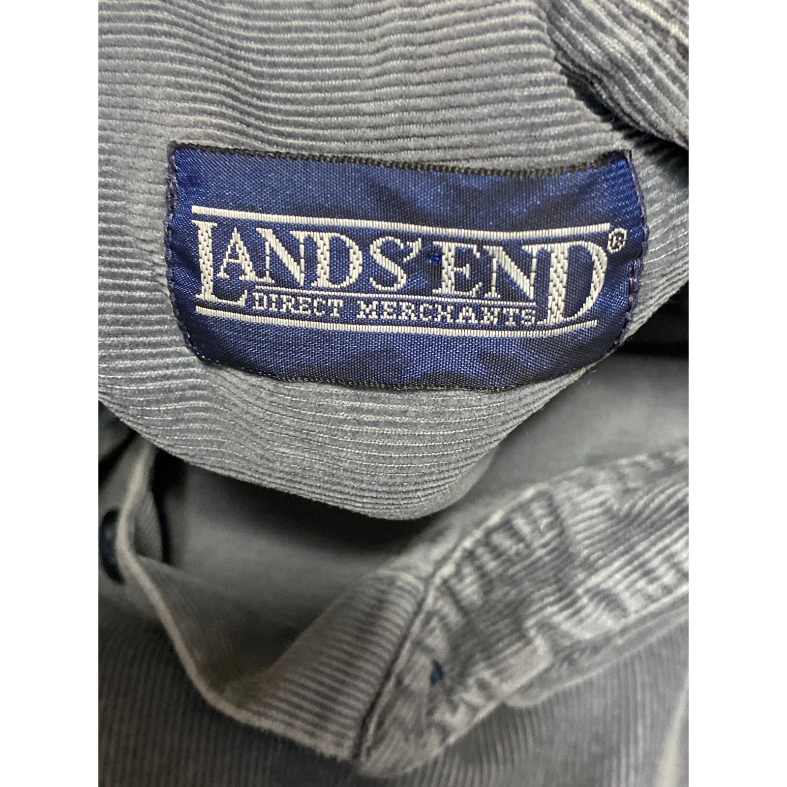 Lands' End Women's Navy Blue Corduroy Long Sleeve Button Down Shirt Top Size S - Image 6