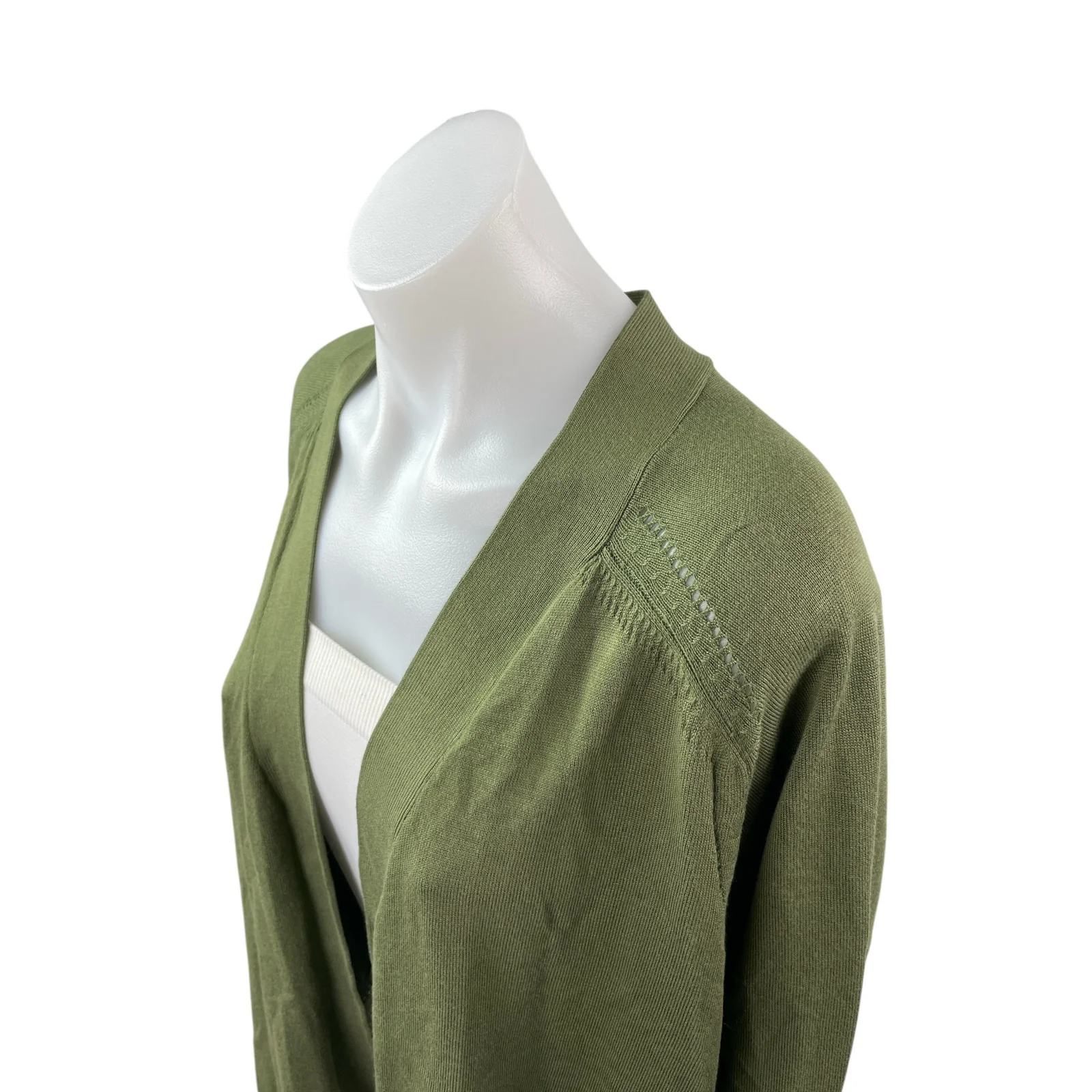 Lane Bryant Women's Green Knit Long Sleeve Open Cardigan Sweater Top Size 22/24 - Image 2