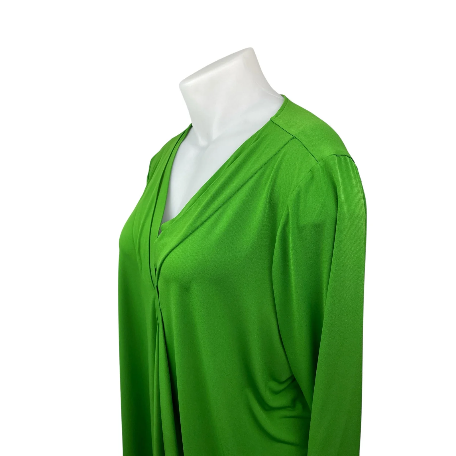 Lane Bryant Women's Green Long Sleeve V Neck Casual Shirt Blouse Top Size 22/24 - Image 2
