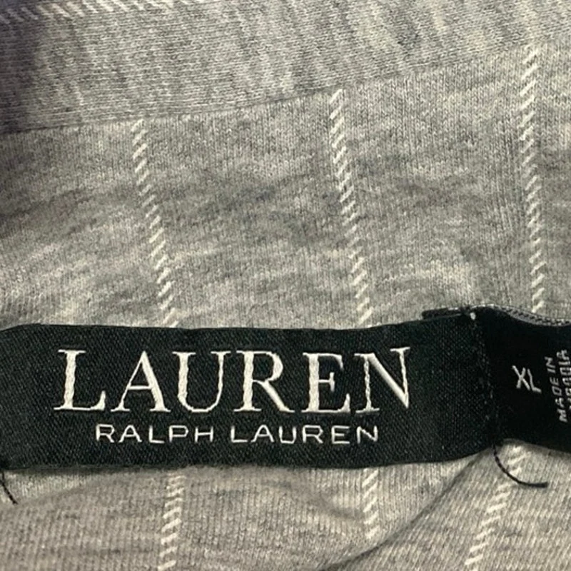 Lauren Ralph Lauren Gray Striped 3/4 Sleeve Button Down Sleep Pajama Top Size XL - Image 3