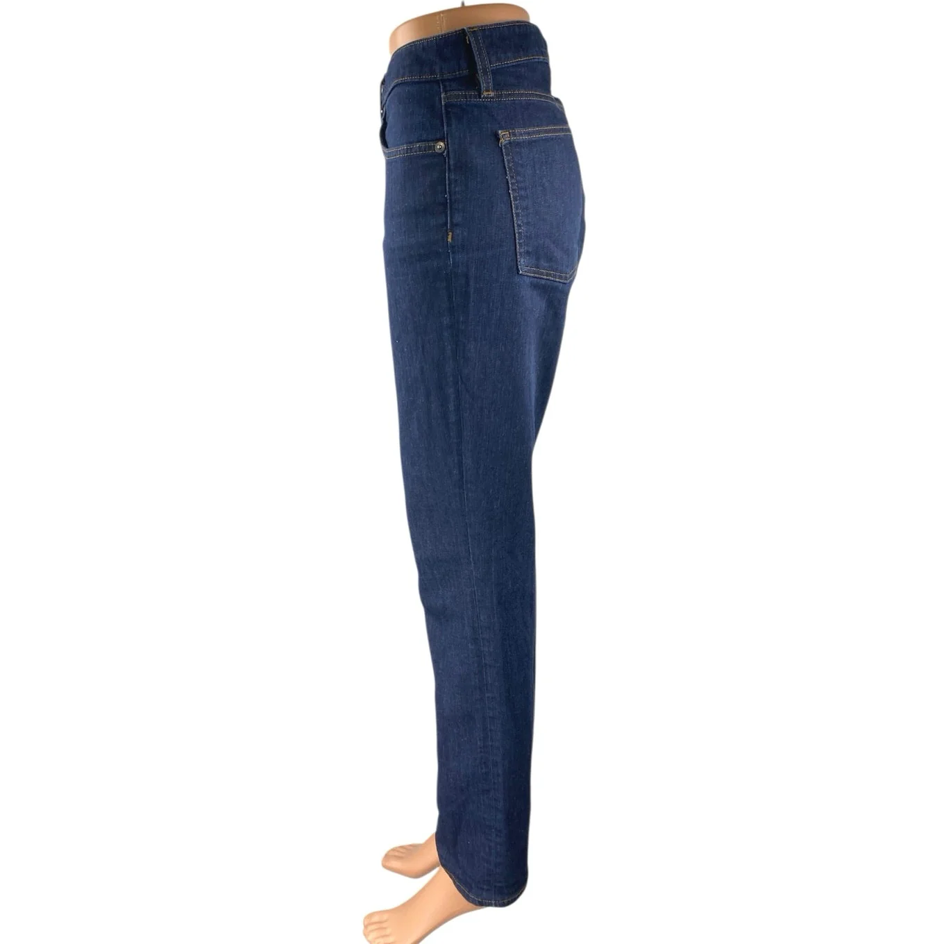 Lauren Ralph Lauren Women's Dark Wash High Waist Straight Leg Denim Jeans Sz 12 - Image 2