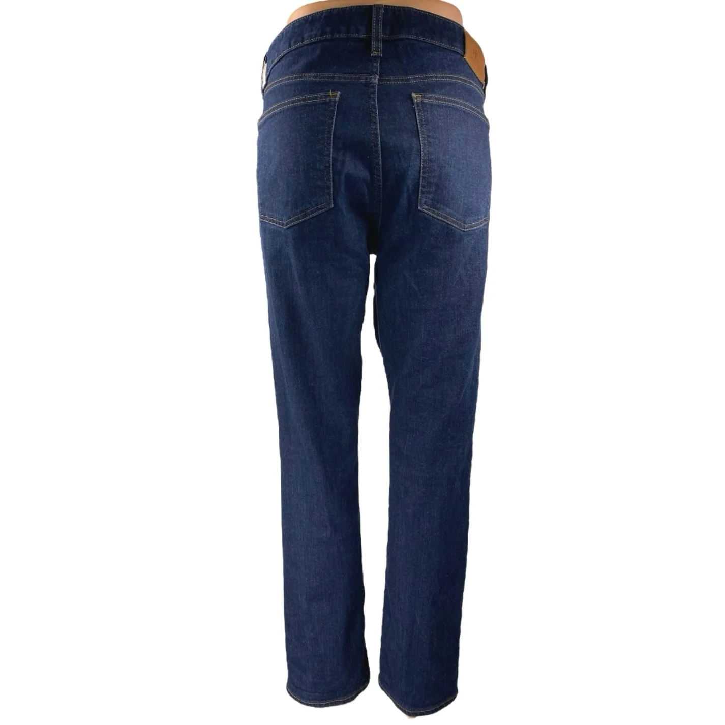 Lauren Ralph Lauren Women's Dark Wash High Waist Straight Leg Denim Jeans Sz 12 - Image 3