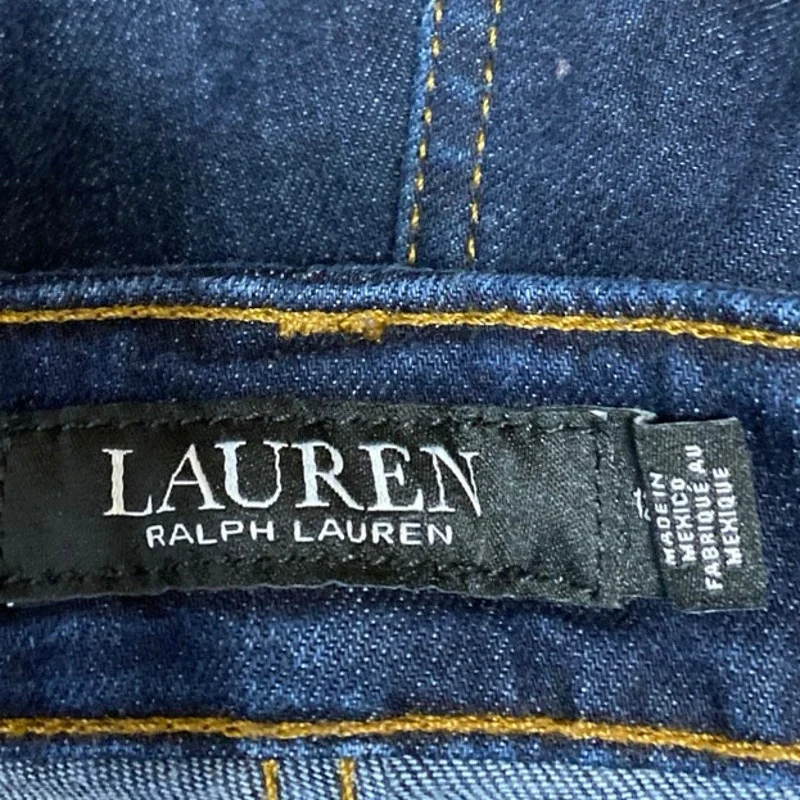 Lauren Ralph Lauren Women's Dark Wash High Waist Straight Leg Denim Jeans Sz 12 - Image 4