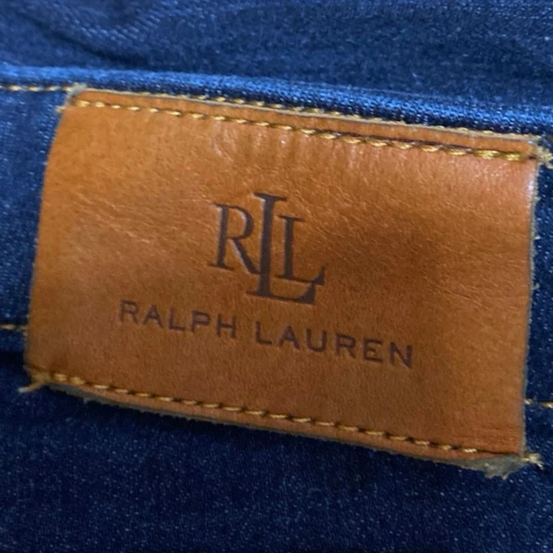 Lauren Ralph Lauren Women's Dark Wash High Waist Straight Leg Denim Jeans Sz 12 - Image 5