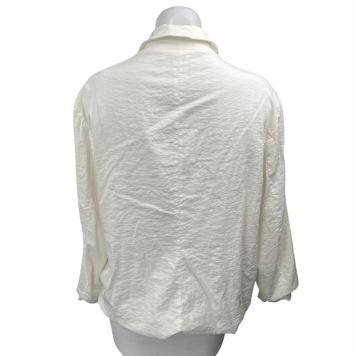 Le Lis White Button Front Notch Collar Pockets Long Sleeve Blazer Coat Jacket M - Image 2