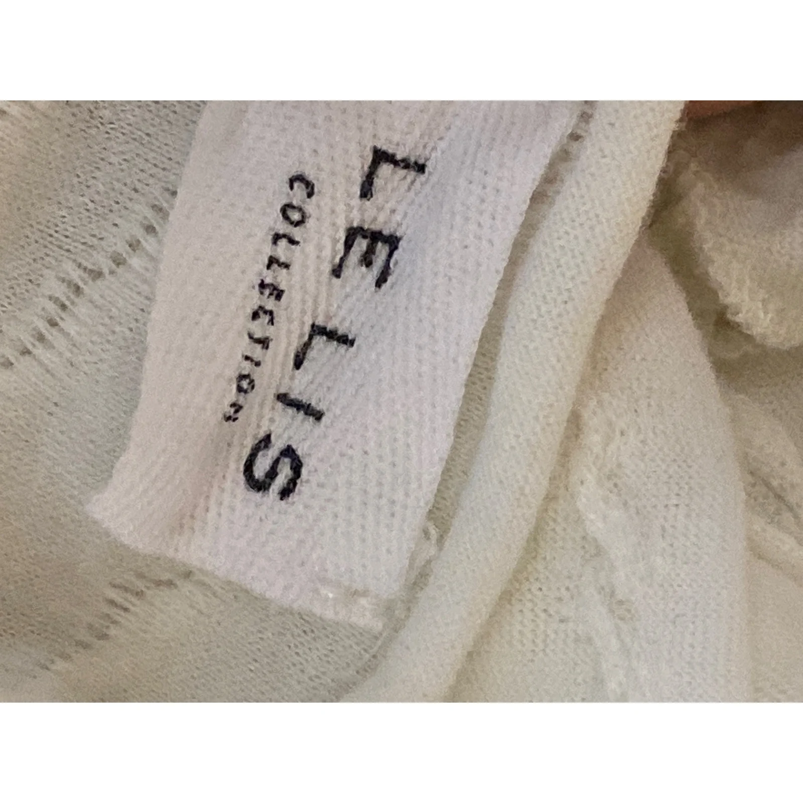 Le lis Women's White Textured Mock Neck Long Sleeve Blouse Crop Top Size S - Image 5