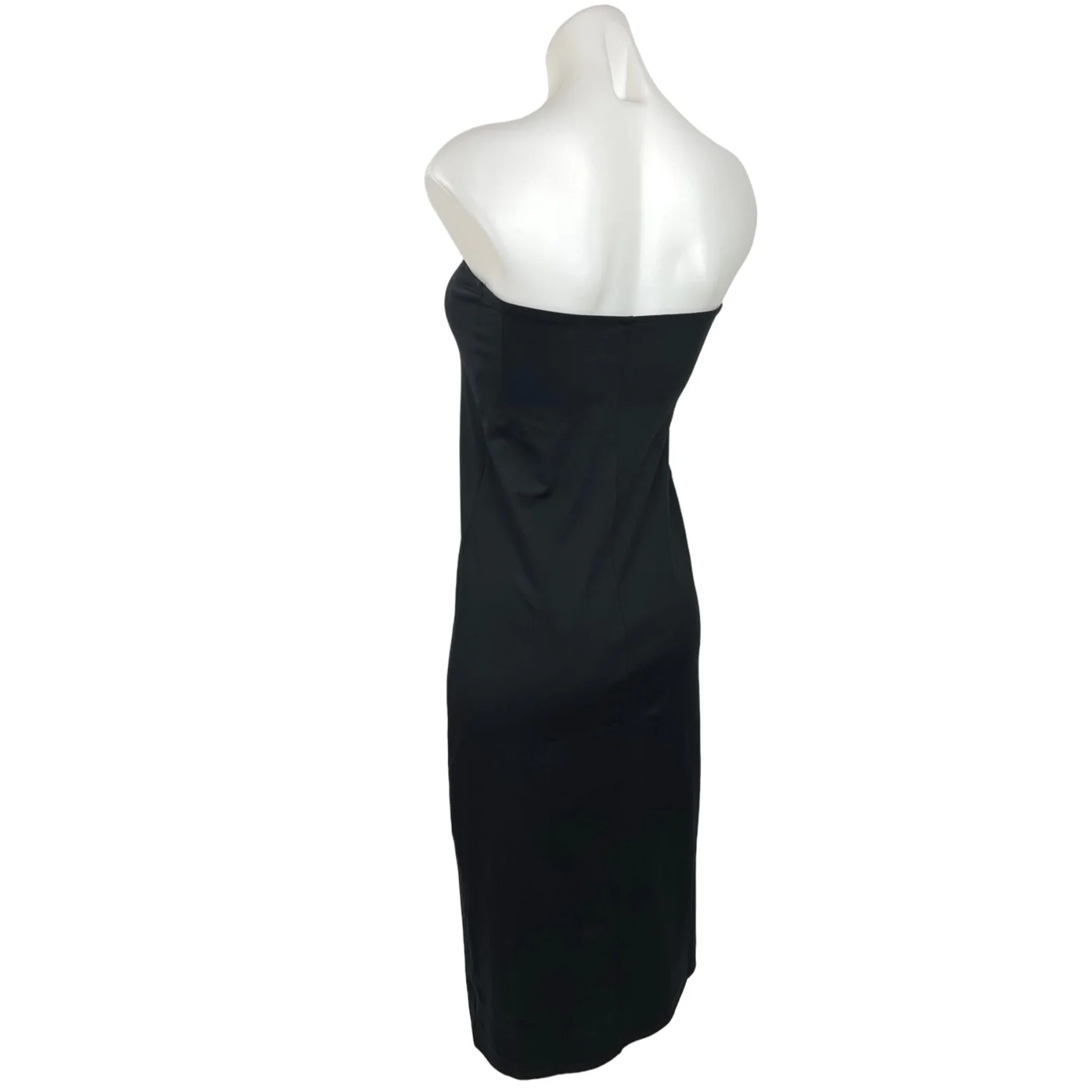 Le Ore Black Strapless Square Neck Tube Knee Length Midi Sheath Dress Size M - Image 2