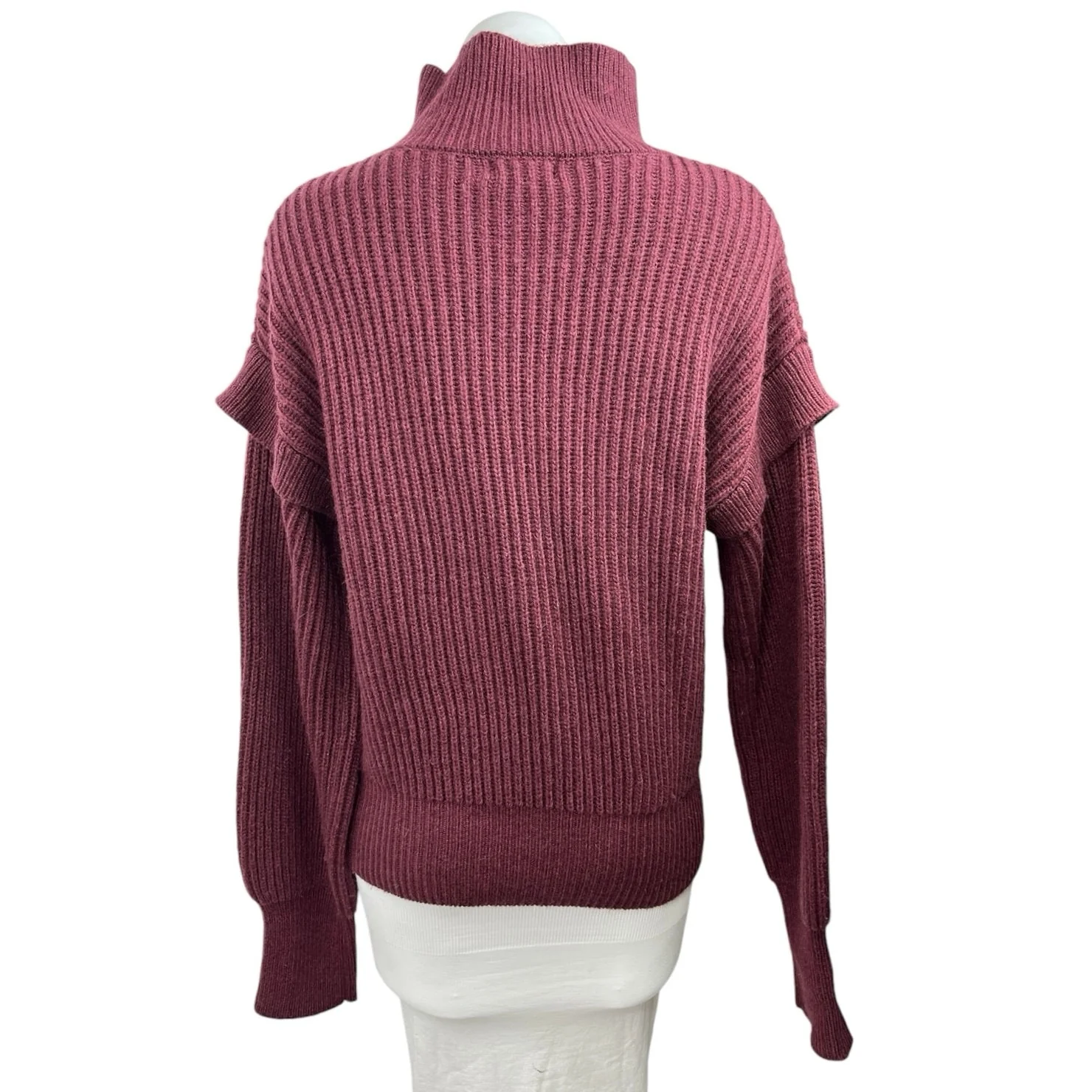LeGer Red Maroon Wool Blend Ribbed Knit Comfy Cozy Pullover Sweater Top Size 40 - Image 2