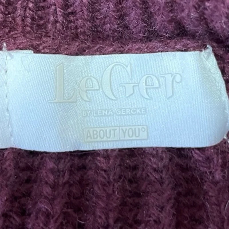 LeGer Red Maroon Wool Blend Ribbed Knit Comfy Cozy Pullover Sweater Top Size 40 - Image 3