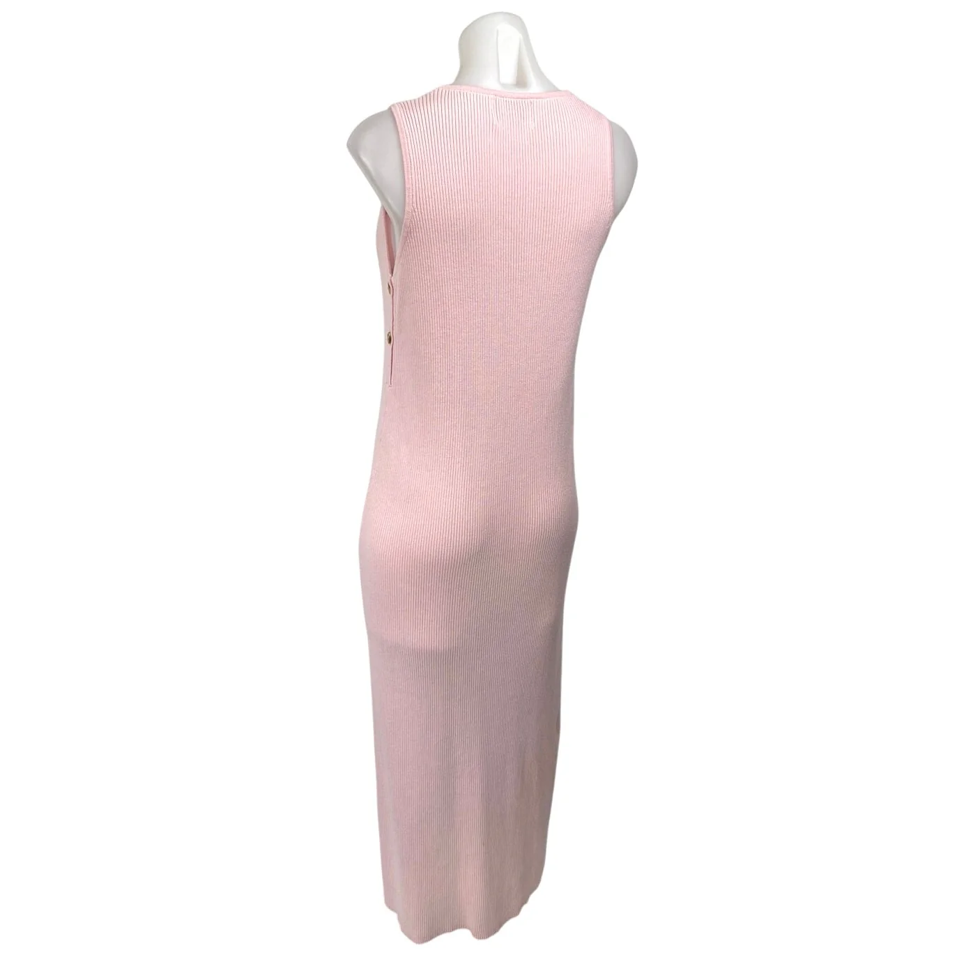 Legoe Pink Ribbed Knit Sleeveless Scoop Neck Maternity Bodycon Maxi Dress Size L - Image 2