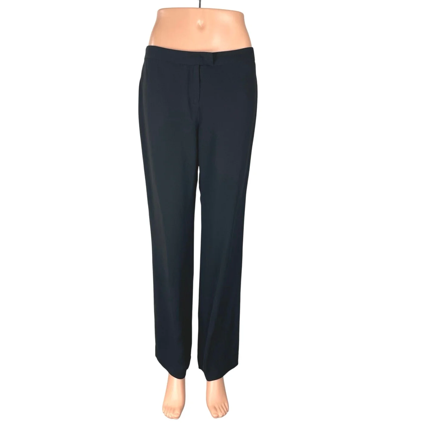 Les Copains Black High Rise Straight Palazzo Wide Leg Trousers Dress Pants Sz M