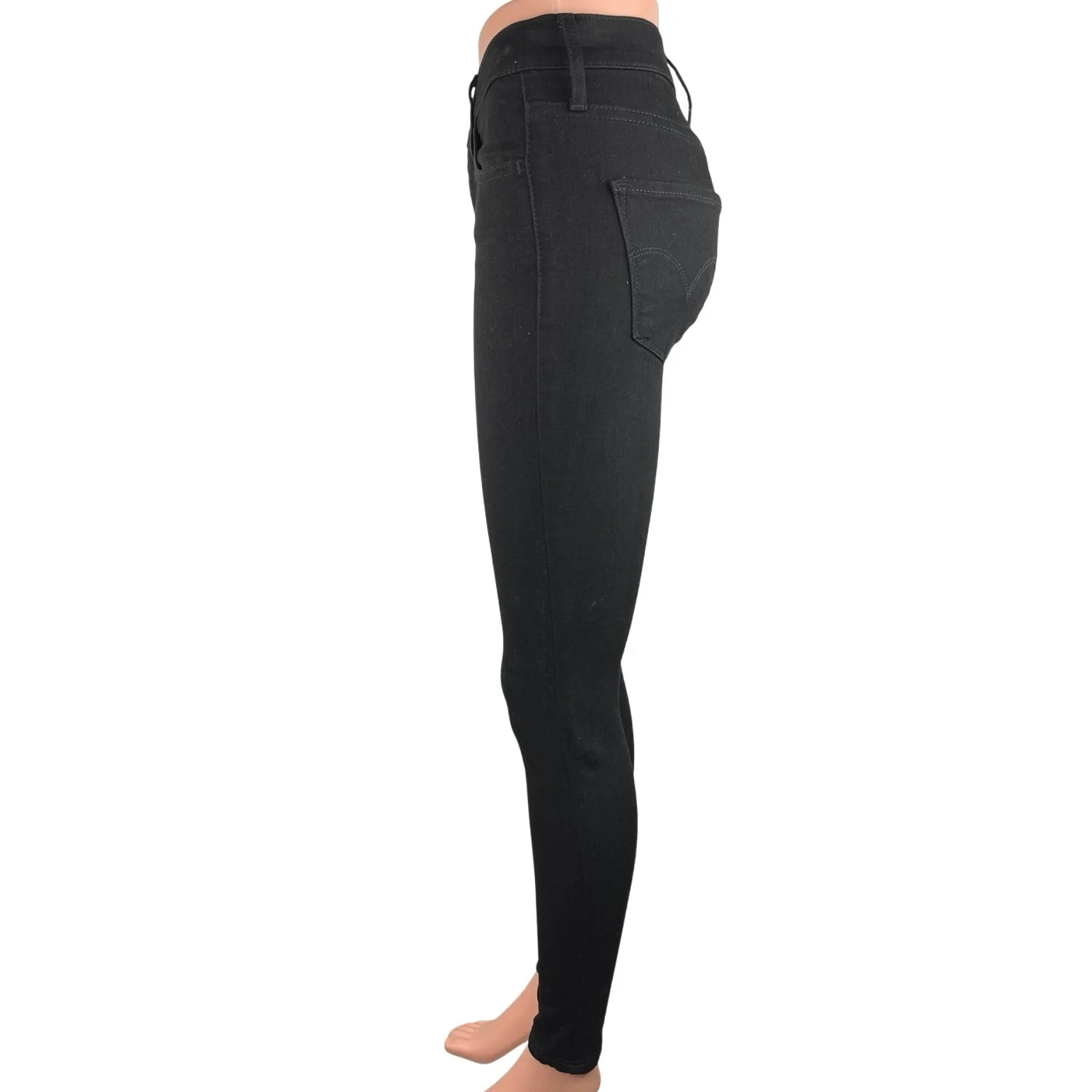 Levi Strauss & Co. 720 Black Denim High Rise Flat Front Stretch Skinny Jeans 25 - Image 2