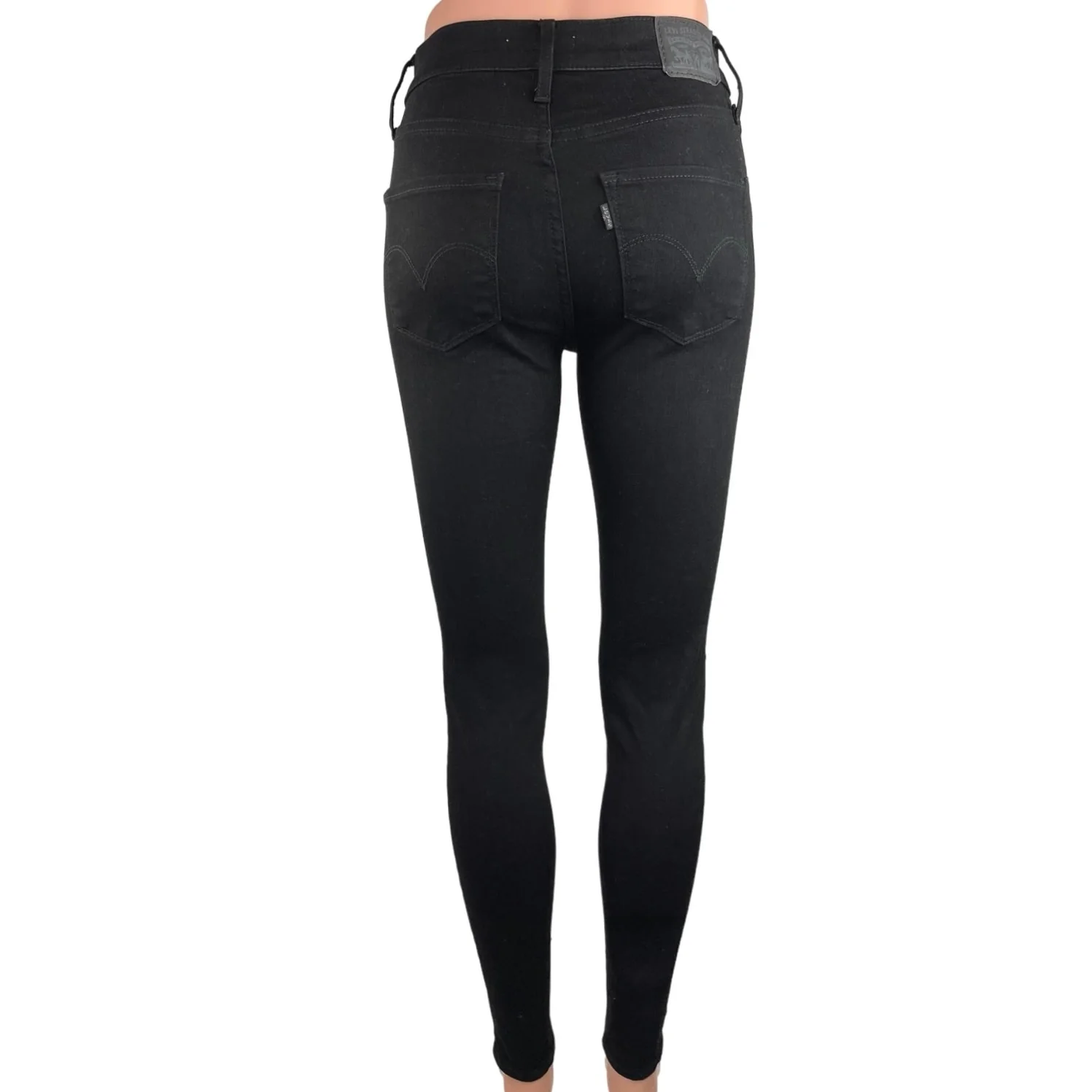 Levi Strauss & Co. 720 Black Denim High Rise Flat Front Stretch Skinny Jeans 25 - Image 3