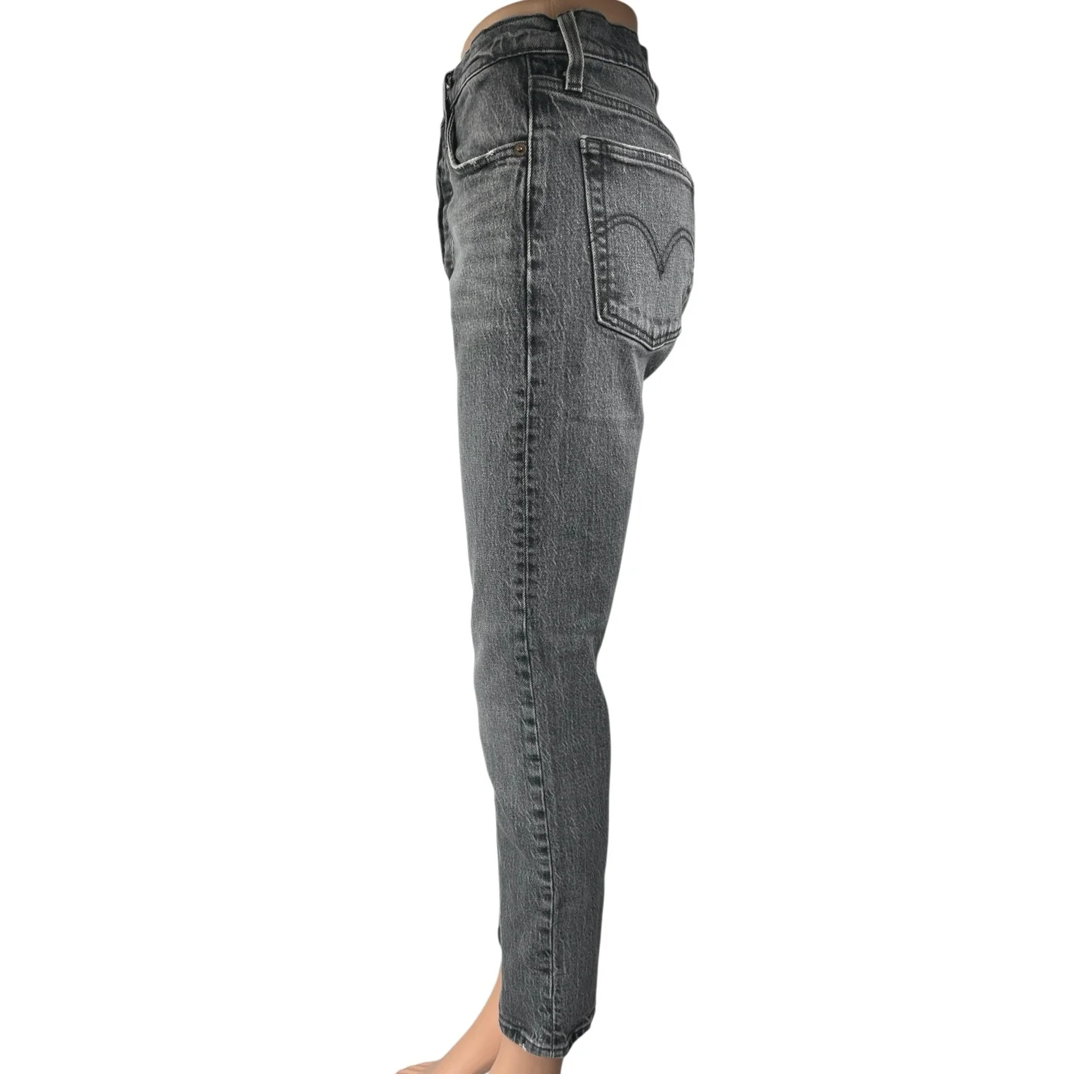 Levi's 501 Swan Island Gray Wash High Waist Stretch Skinny Denim Jeans Size 26 - Image 2