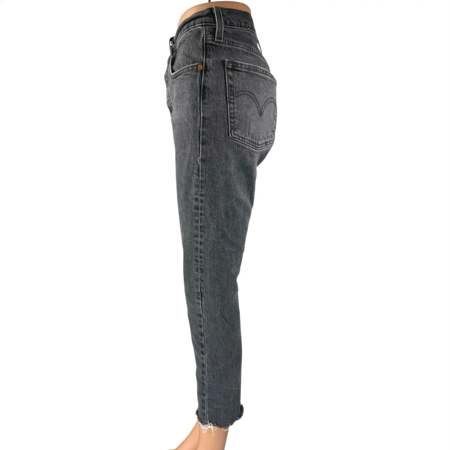 Levi's 501 Women's Black High Waisted Button Fly Skinny Denim Jeans Size 26 - Image 2