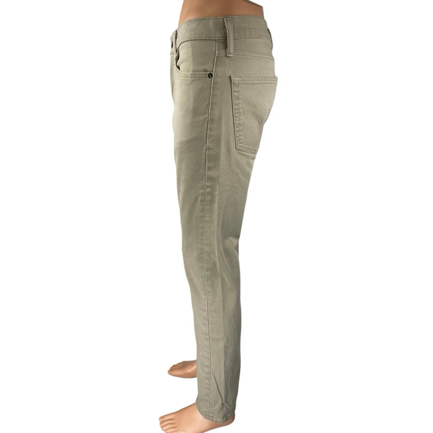 Levi's 513 Men's Beige Khaki Mid Rise Skinny Leg Slim Fit Denim Jeans Pants 32 - Image 2
