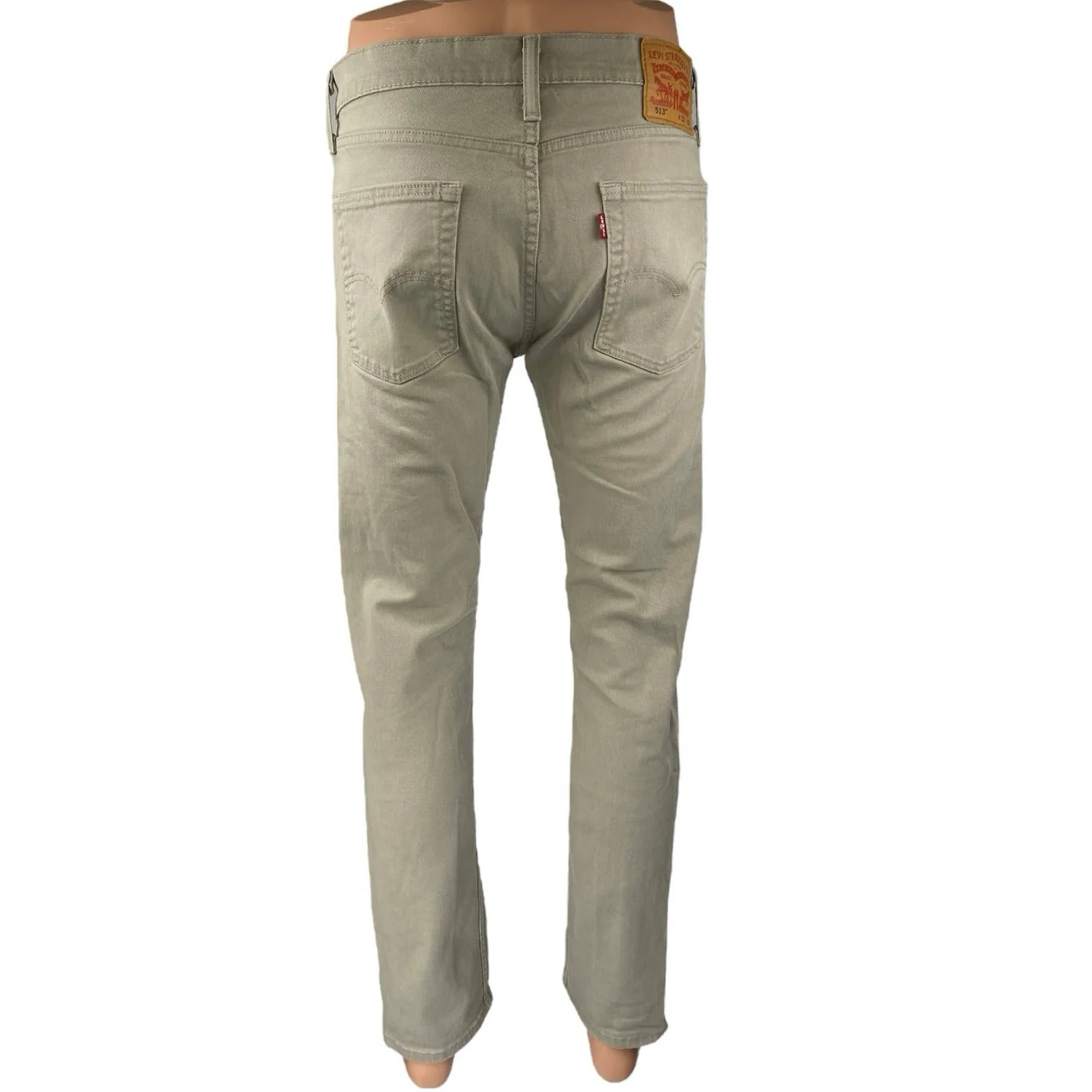 Levi's 513 Men's Beige Khaki Mid Rise Skinny Leg Slim Fit Denim Jeans Pants 32 - Image 3