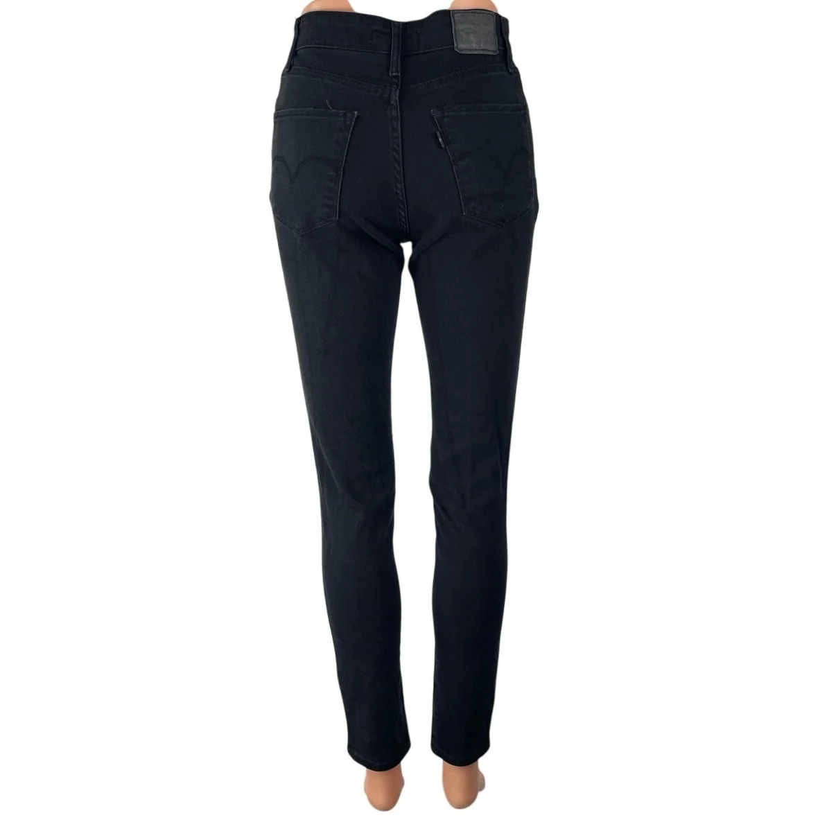 Levi's 721 High Rise Skinny Women's Black Distressed Ankle Denim Jeans Size 26 - Image 3