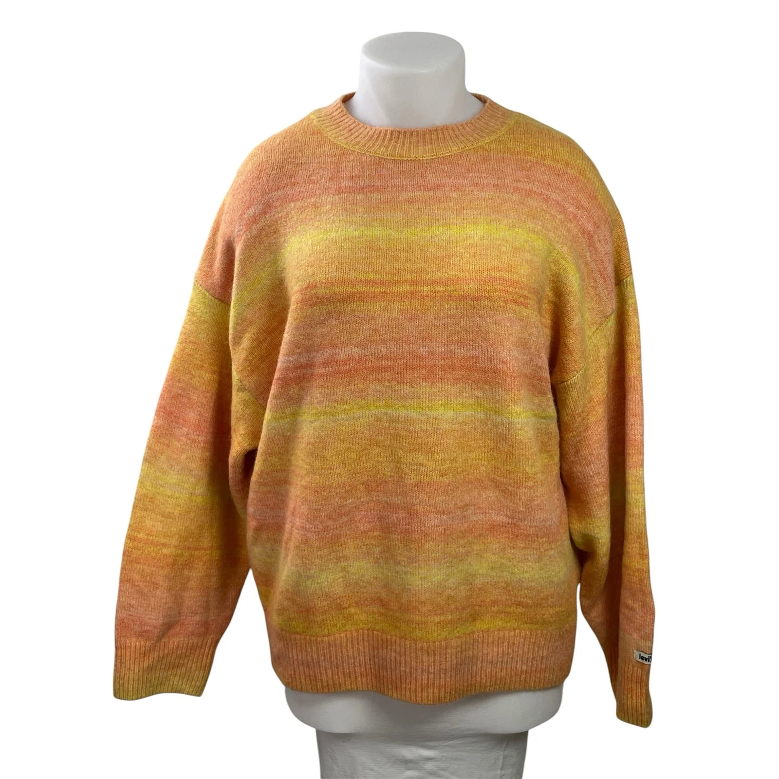 Levi's Cloud Orange Yellow Gradient Crewneck Oversized Sweatshirt Sweater Top L