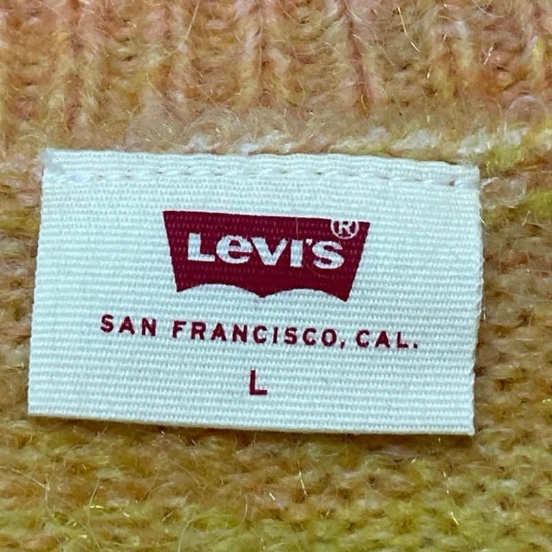 Levi's Cloud Orange Yellow Gradient Crewneck Oversized Sweatshirt Sweater Top L - Image 4