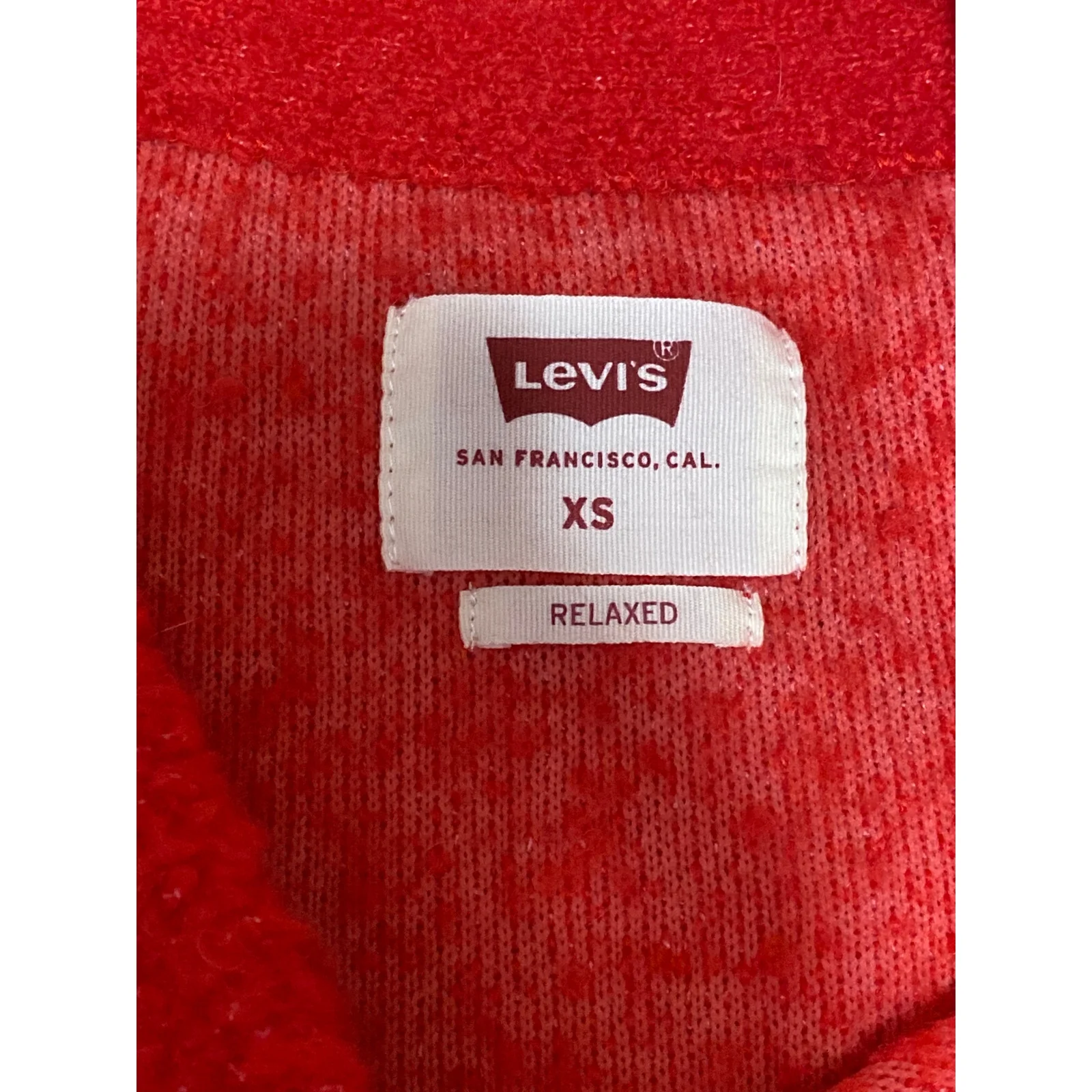 Levi's Coit Boxy Red Wool V Neck Sleeveless Button Down Cardigan Sweater Top XS - Image 3