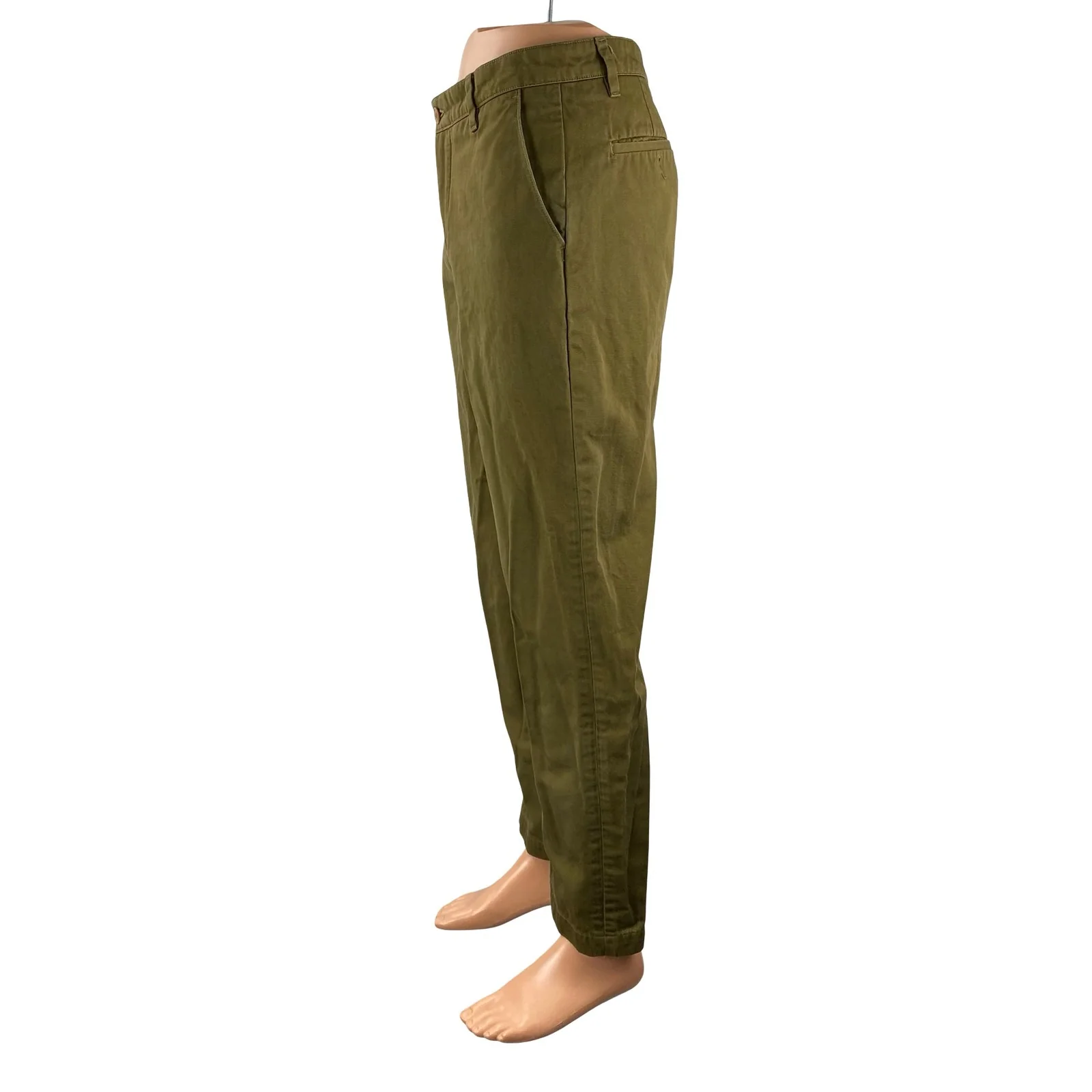 Levi's Dark Men's Green Twill High Rise Straight Chino Trousers Dress Pants 32 - Image 2