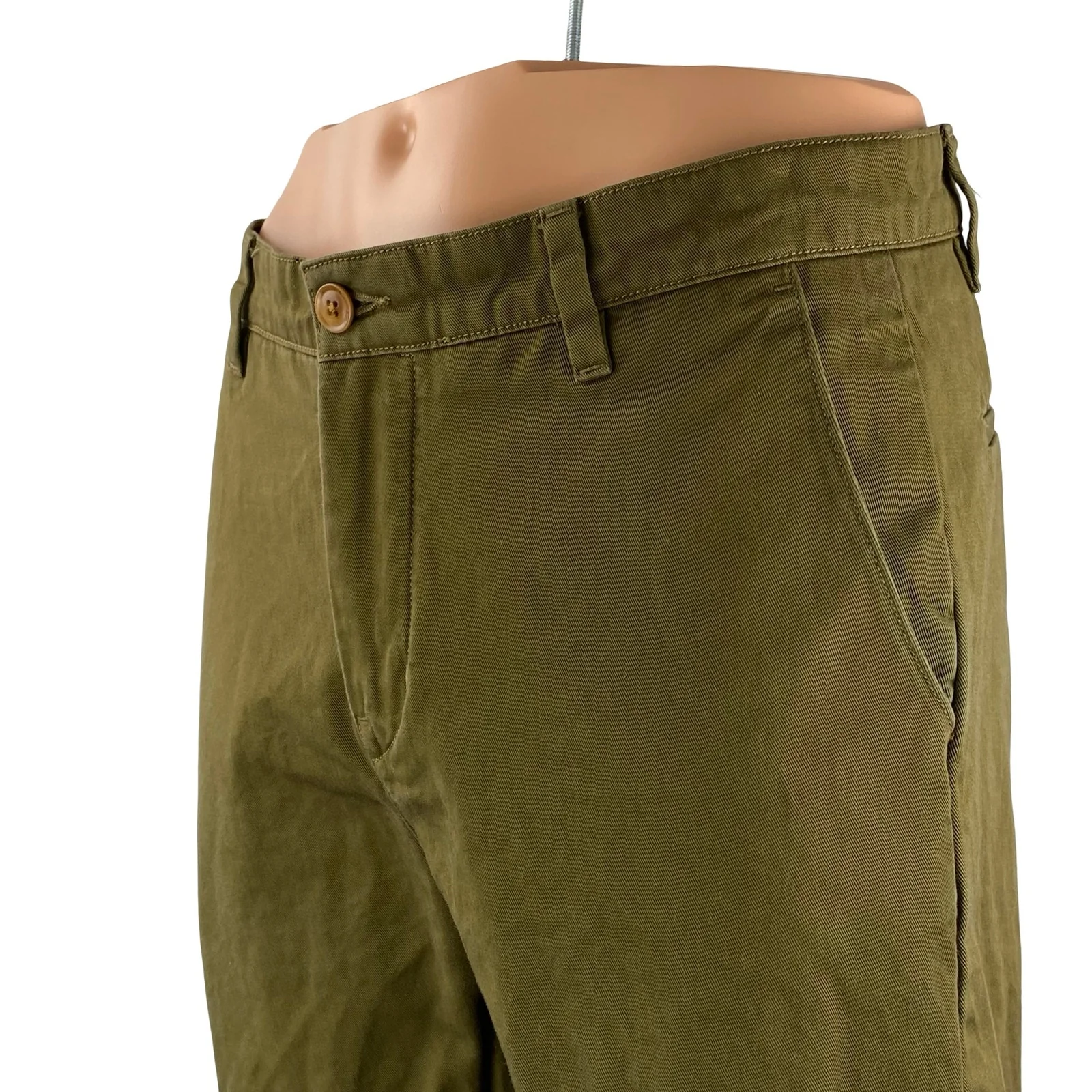 Levi's Dark Men's Green Twill High Rise Straight Chino Trousers Dress Pants 32 - Image 3