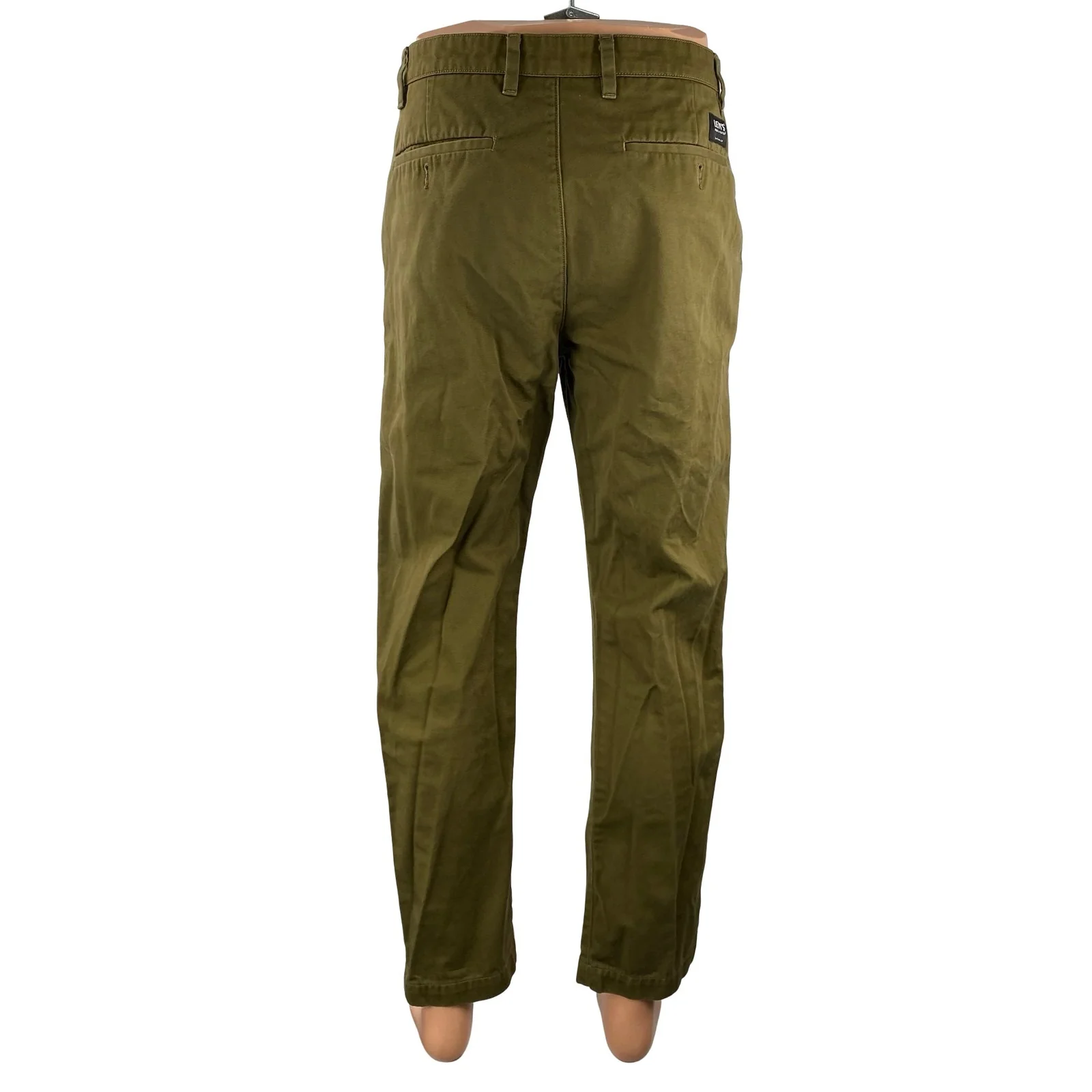 Levi's Dark Men's Green Twill High Rise Straight Chino Trousers Dress Pants 32 - Image 4