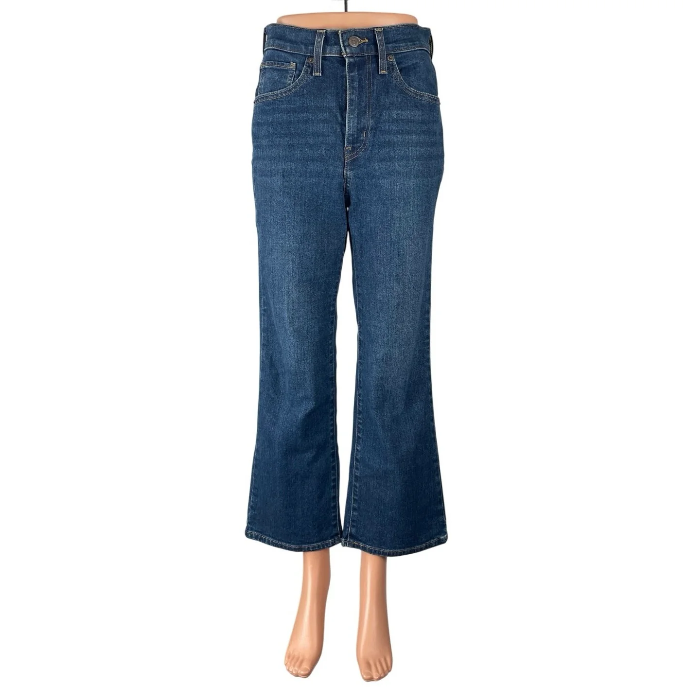 Levi's High Waisted Crop Flare Women's Blue Bootcut Y2k Denim Jeans Size 27