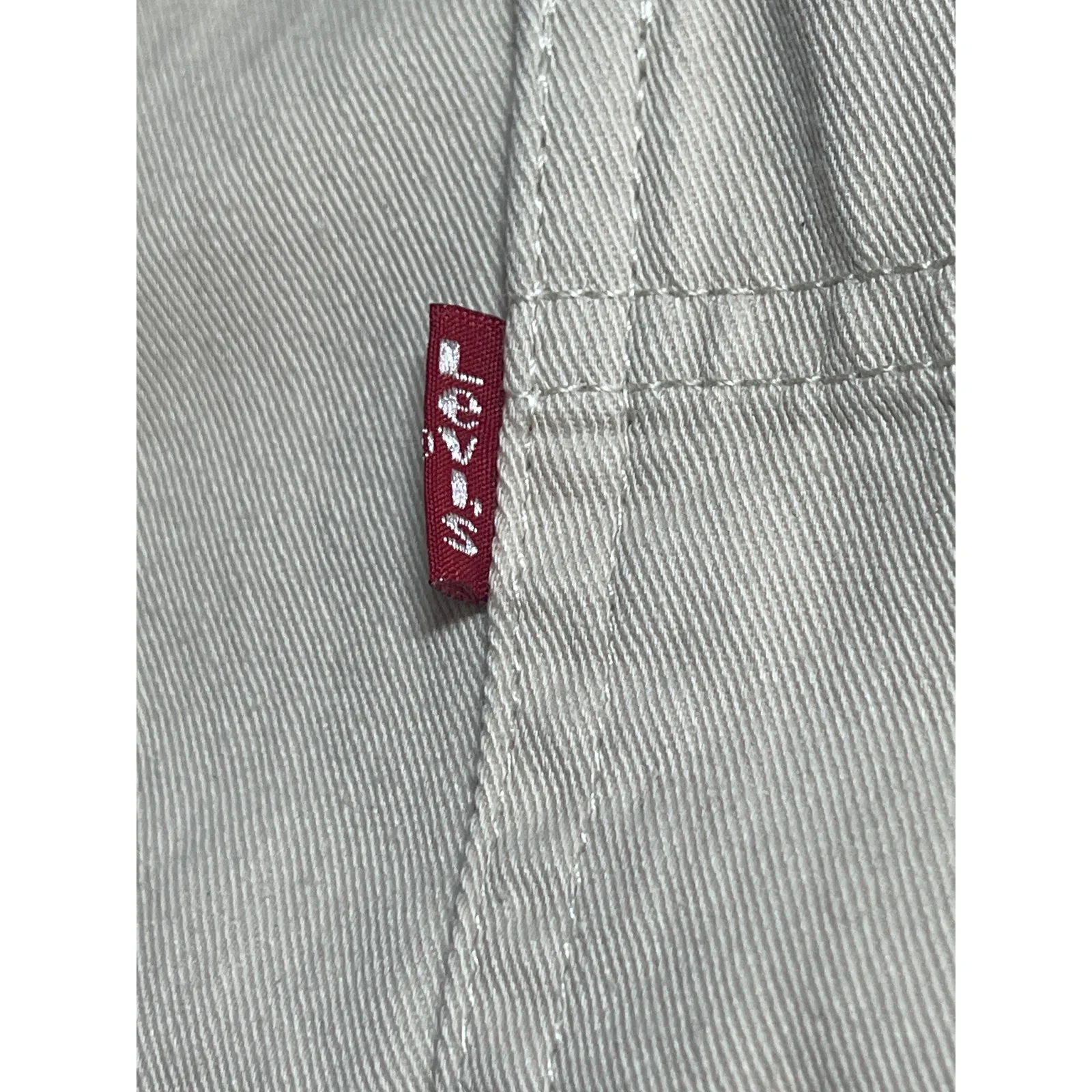 Levi's Mens Beige Tan Khaki Long Sleeve Pocket Button Up Shirt Shacket Jacket XL - Image 4
