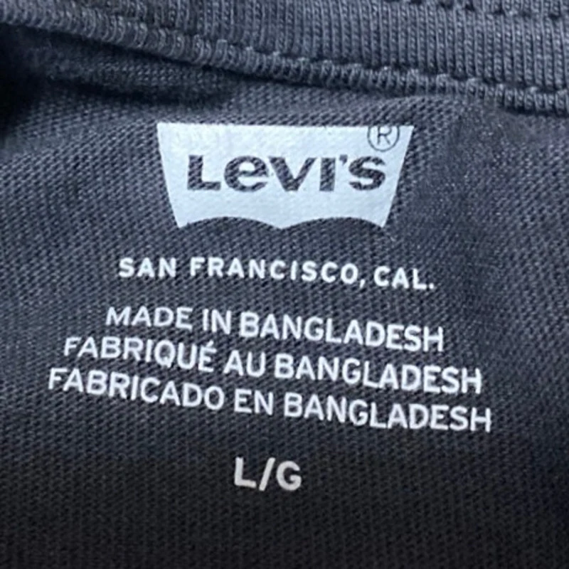 Levi's Men's Black Graphic Print Long Sleeve Hooded Hoodie Sweatshirt Top Size L - Image 4