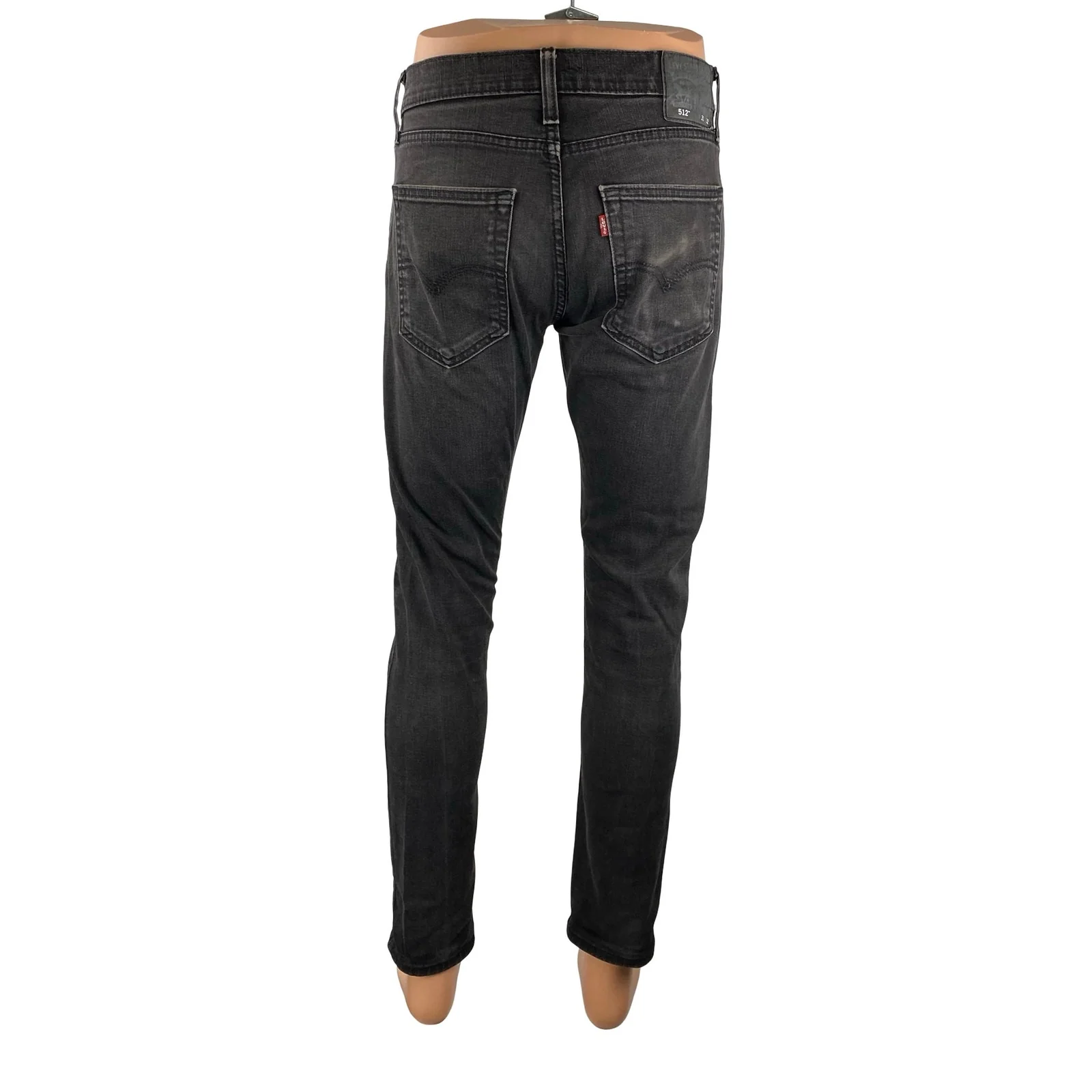 Levi's Men's Black Washed Slim Fit Tapered Leg Casual Y2K Denim Jeans Size 32 - Image 4