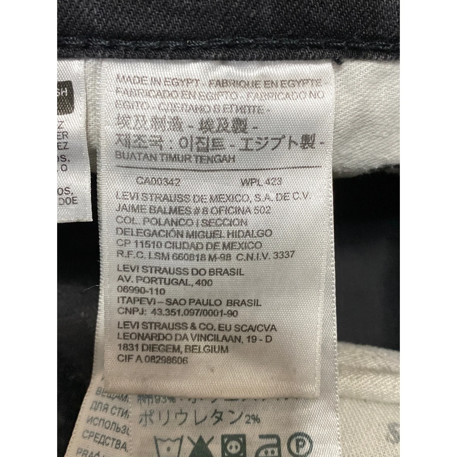 Levi's Men's Black Washed Slim Fit Tapered Leg Casual Y2K Denim Jeans Size 32 - Image 5