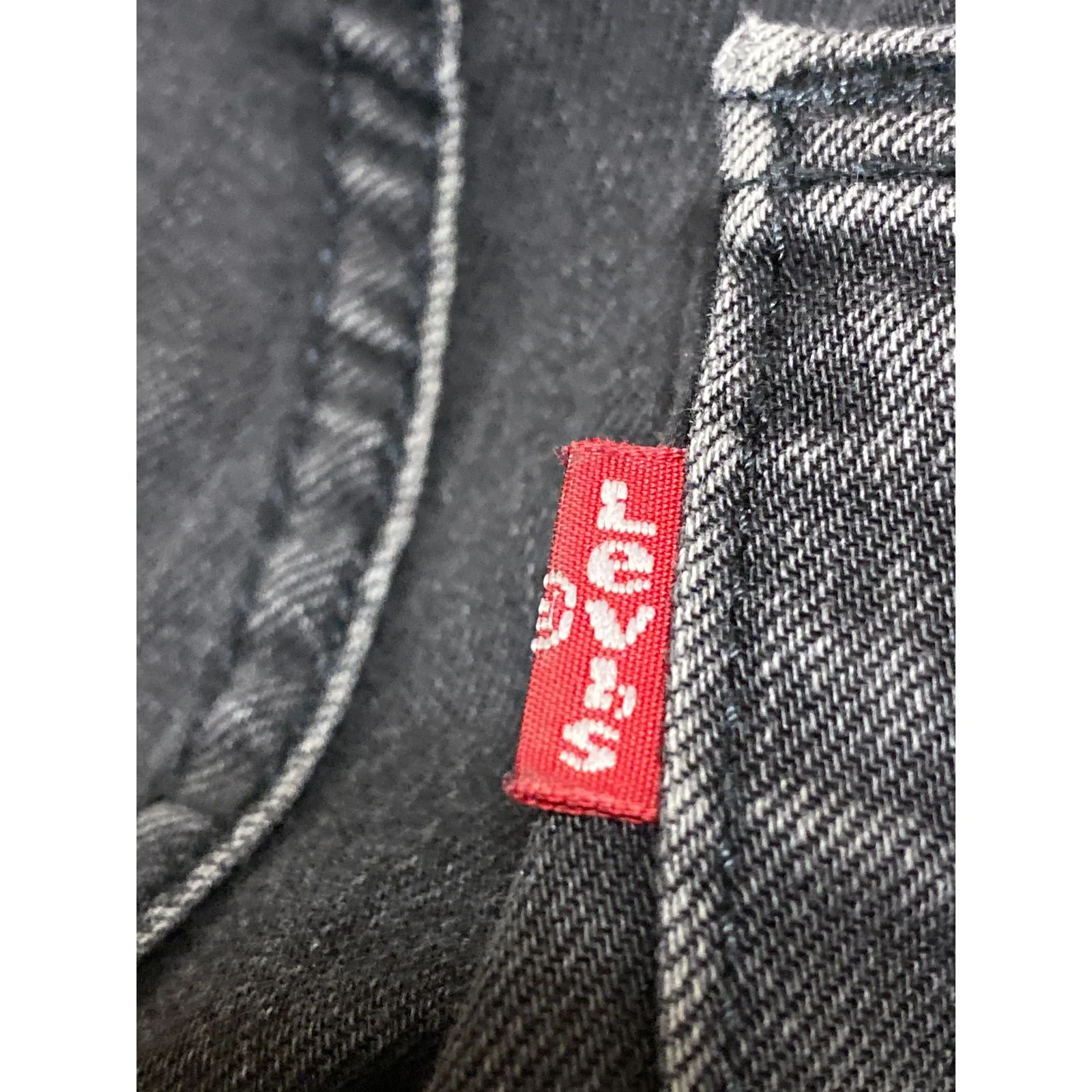 Levi's Men's Black Washed Slim Fit Tapered Leg Casual Y2K Denim Jeans Size 32 - Image 7